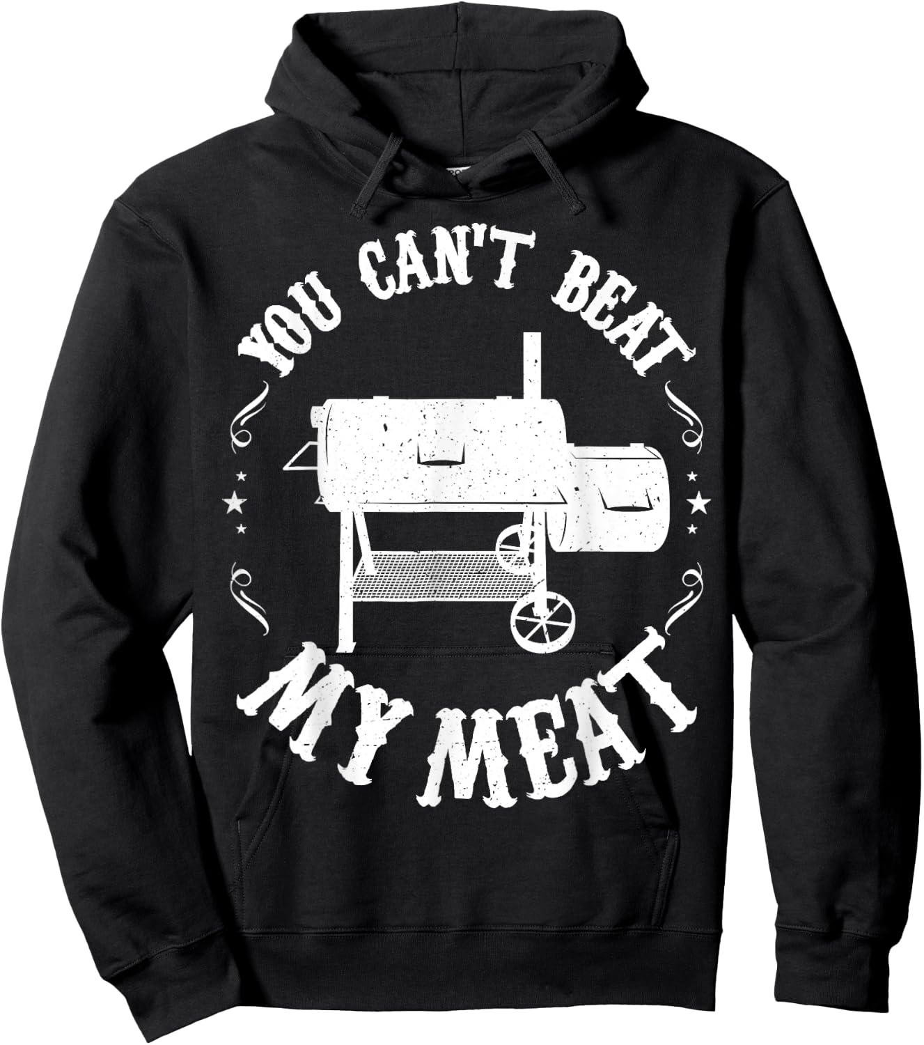 Funny BBQ Pit Reverse Flow Smoker Accessory Dad Grill Hoodie - Hoodie | Black