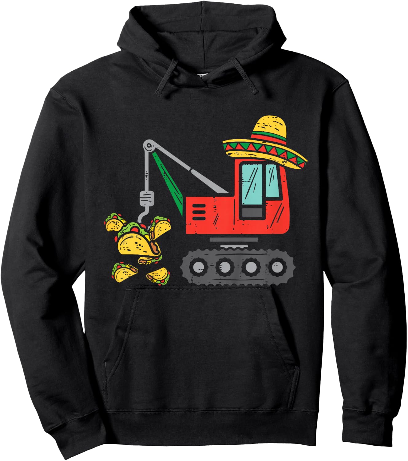 Kids Mexican Crane Tacos Boys Cinco De Mayo Fiesta Kids Toddler Hoodie - Hoodie | Black