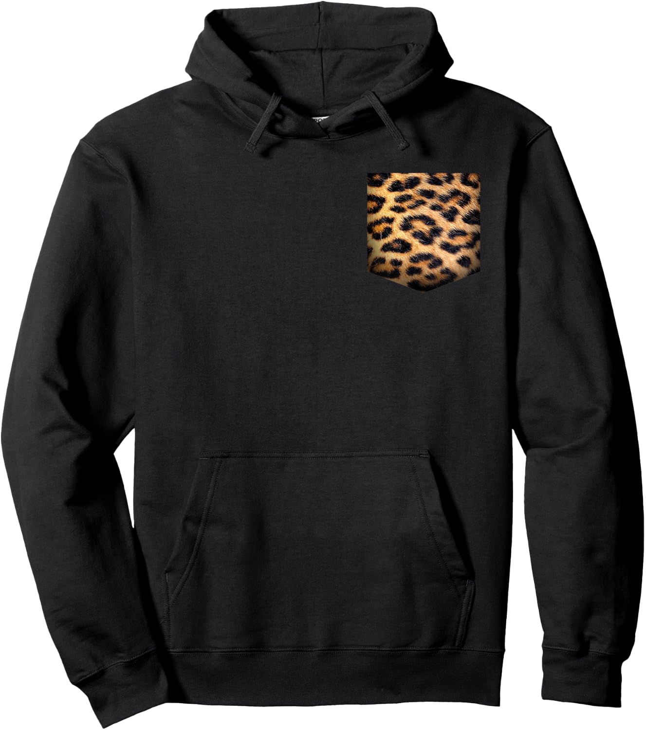 Leopard Print Pocket | Cool Animal Lover Cheetah Gift Hoodie - Hoodie | Black