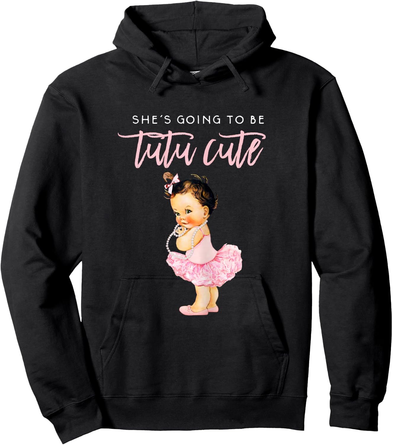 Its A Girl Gender Reveal Ballerina Touchdown Tutu Baby Party Hoodie - Hoodie | Black
