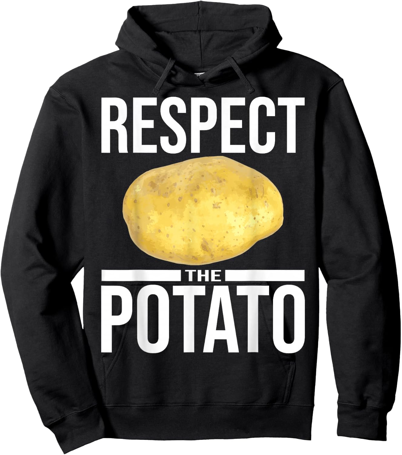 Funny Respect The Potato Gift Men Cute Root Vegetable Lovers Hoodie - Hoodie | Black