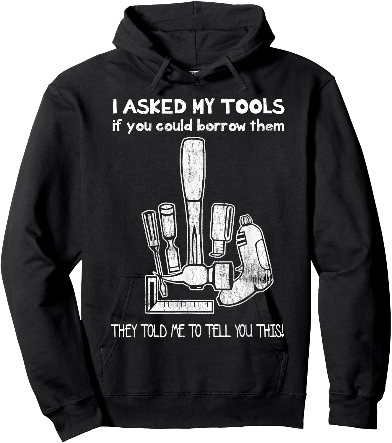 A Mans Manly Tools Corp. Don't Touch My Tools, Funny Construction Worker Gift Hoodie - Hoodie | Black