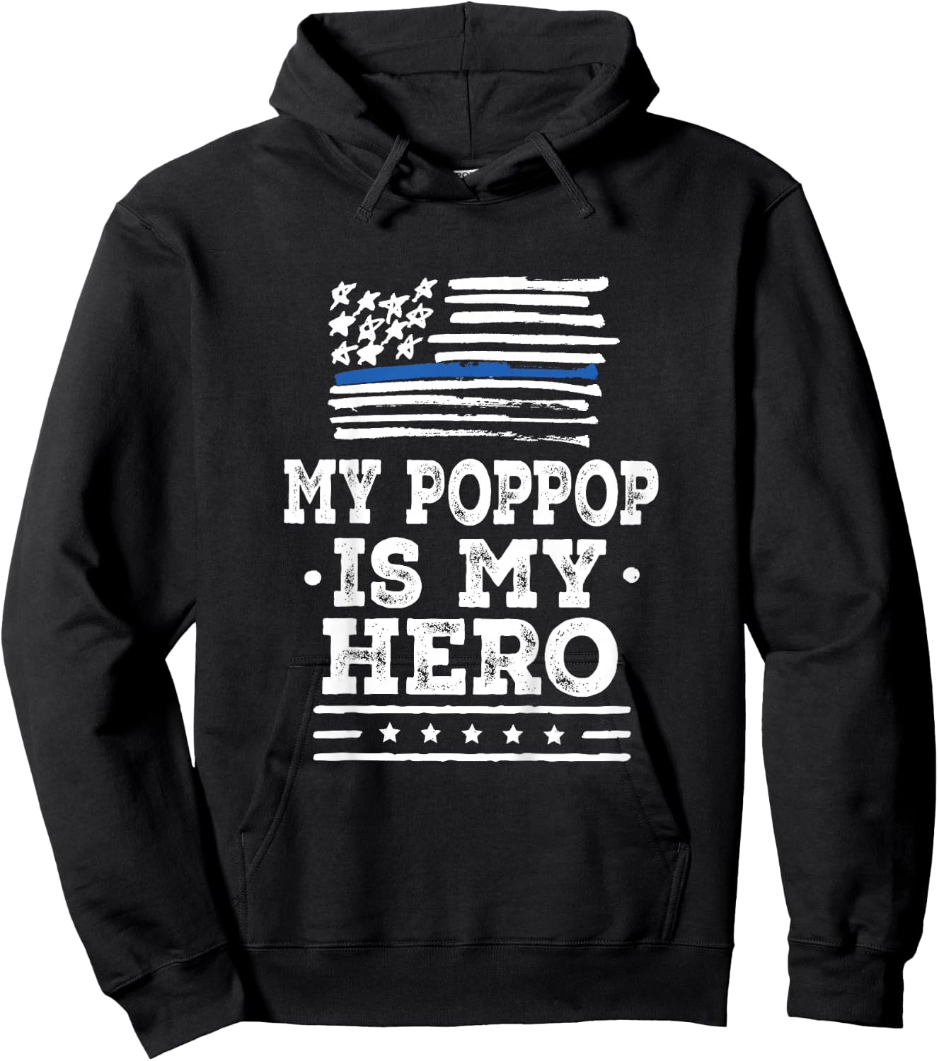 Kids Police Officer PopPop is my Hero Hoodie - Hoodie | Black