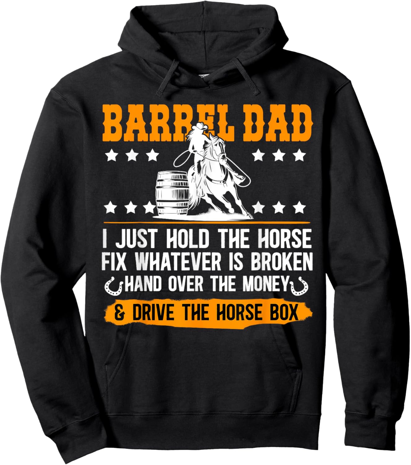 Barrel Racing Dad Definition Dad Of A Barrel Racer Father Hoodie - Hoodie | Black