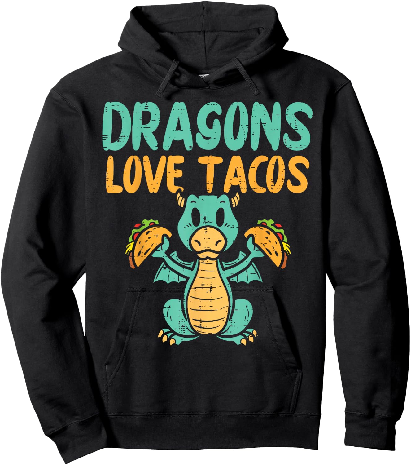 Dragons Love Tacos Cute Cinco De Mayo Mexican Food Kids Boys Hoodie - Hoodie | Black