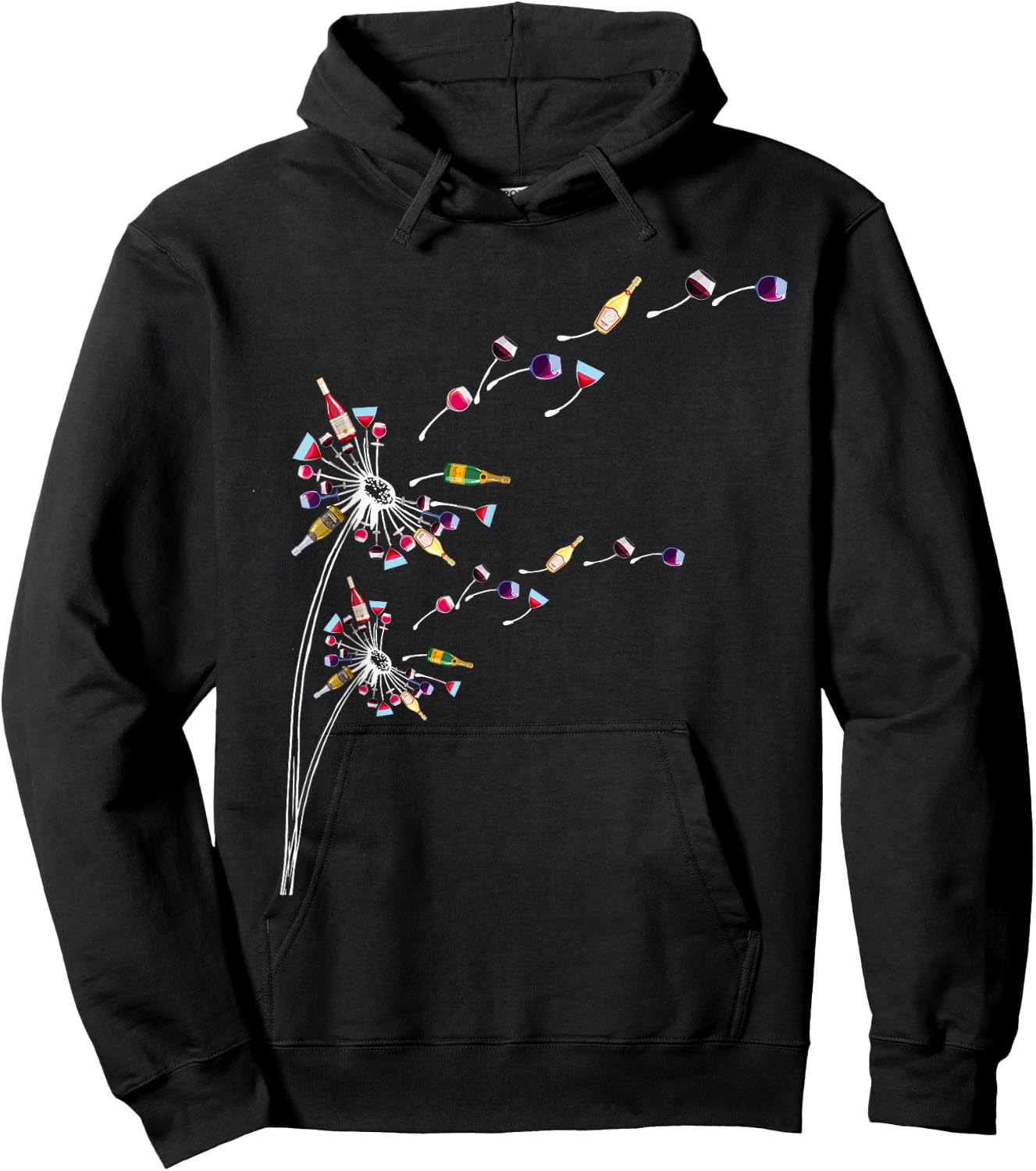 Wine Dandelion Drinking Wine Rosee Wine Lovers Rosee Wine Hoodie - Hoodie | Black