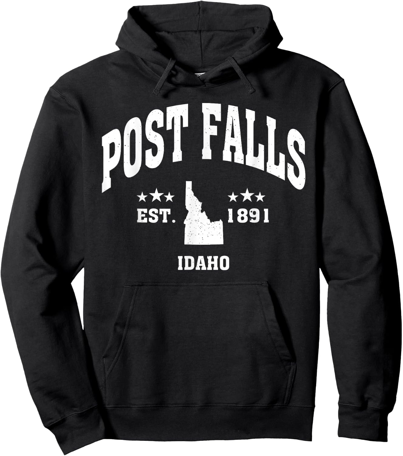 Retro Post Falls Idaho ID Throwback Athletic Sport Hoodie - Hoodie | Black