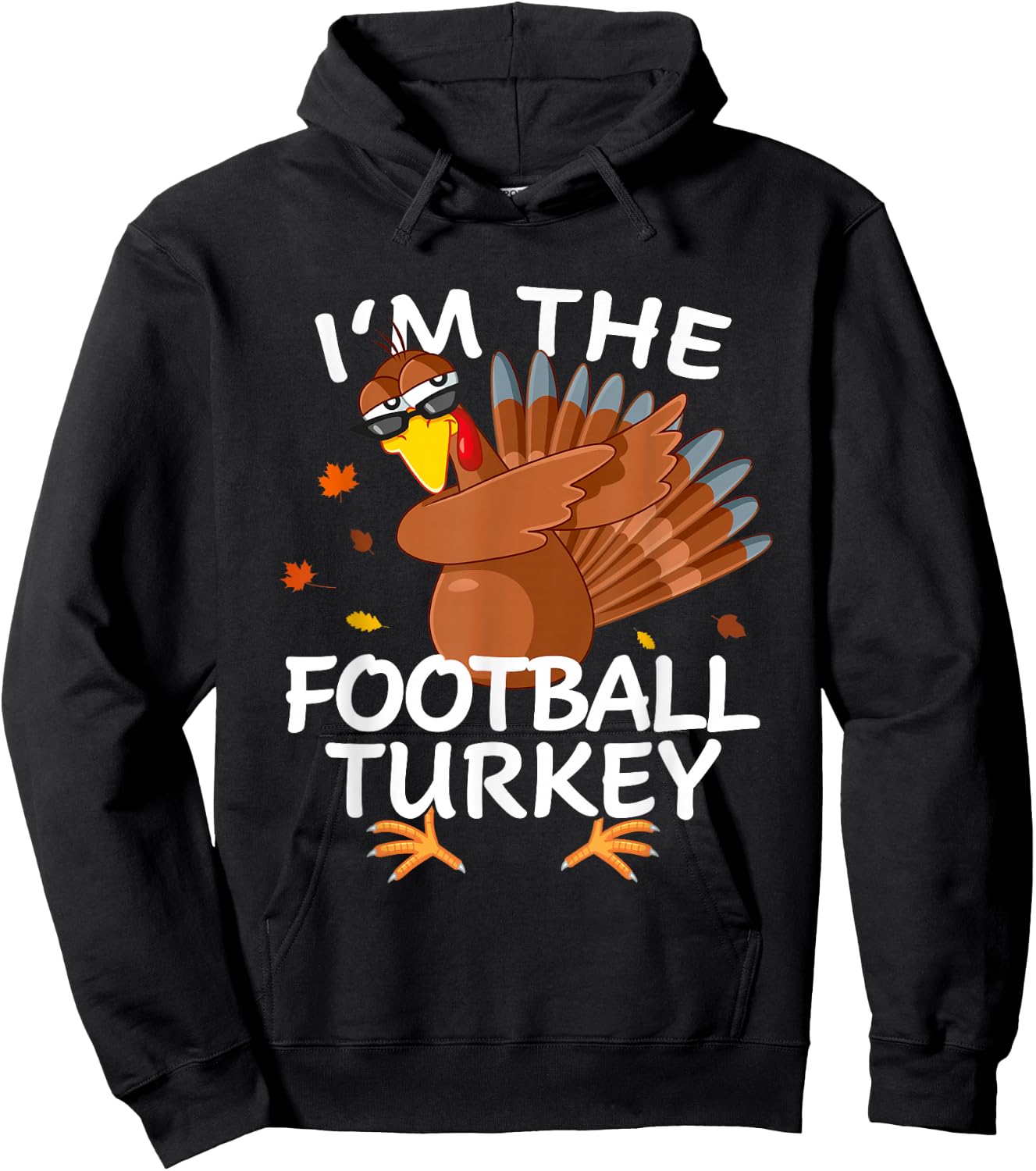Football Turkey Matching Outfit Thanksgiving Pajamas Family Hoodie - Hoodie | Black