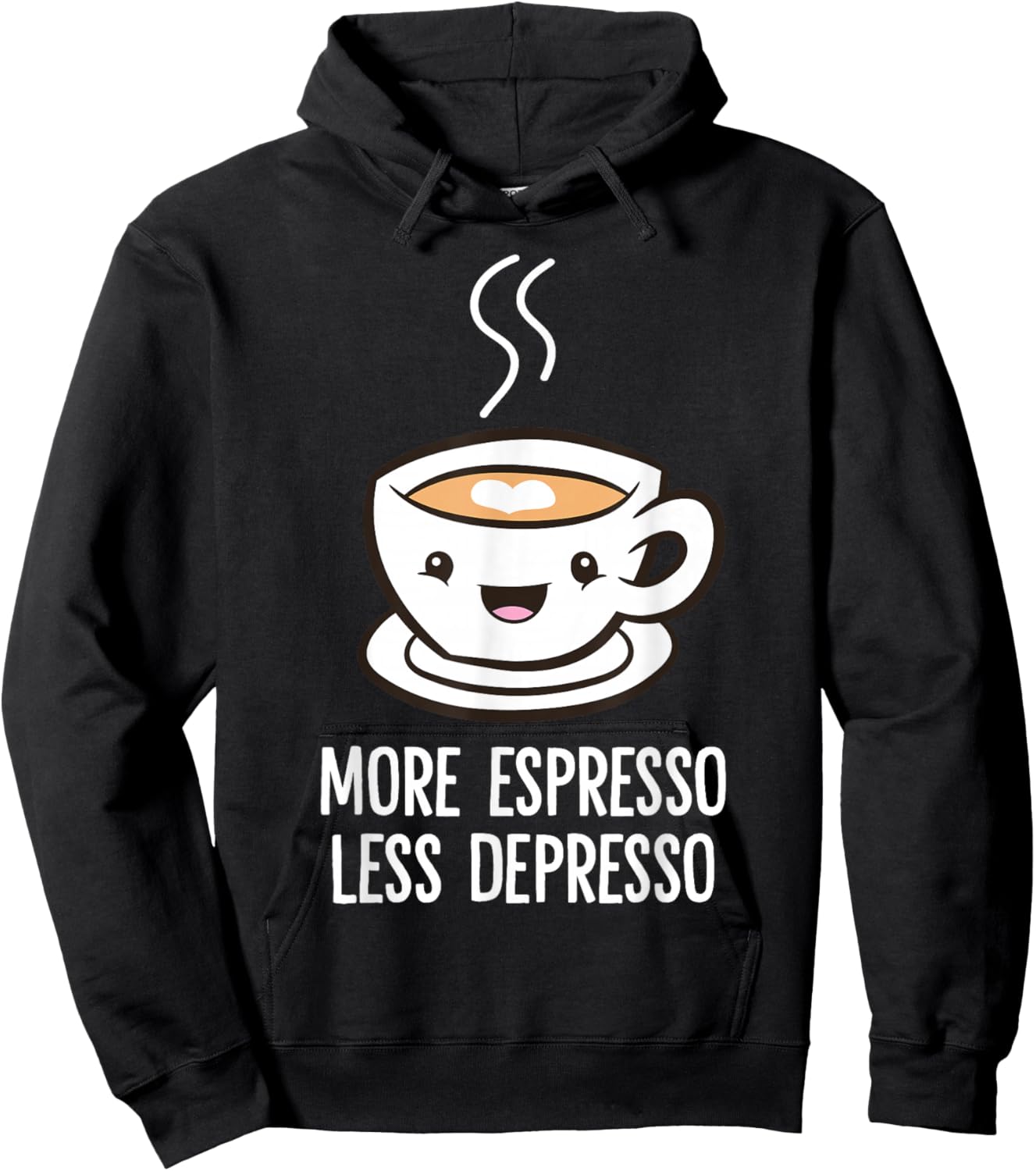 More Espresso Less Depresso Coffee Funny Espresso Hoodie - Hoodie | Black
