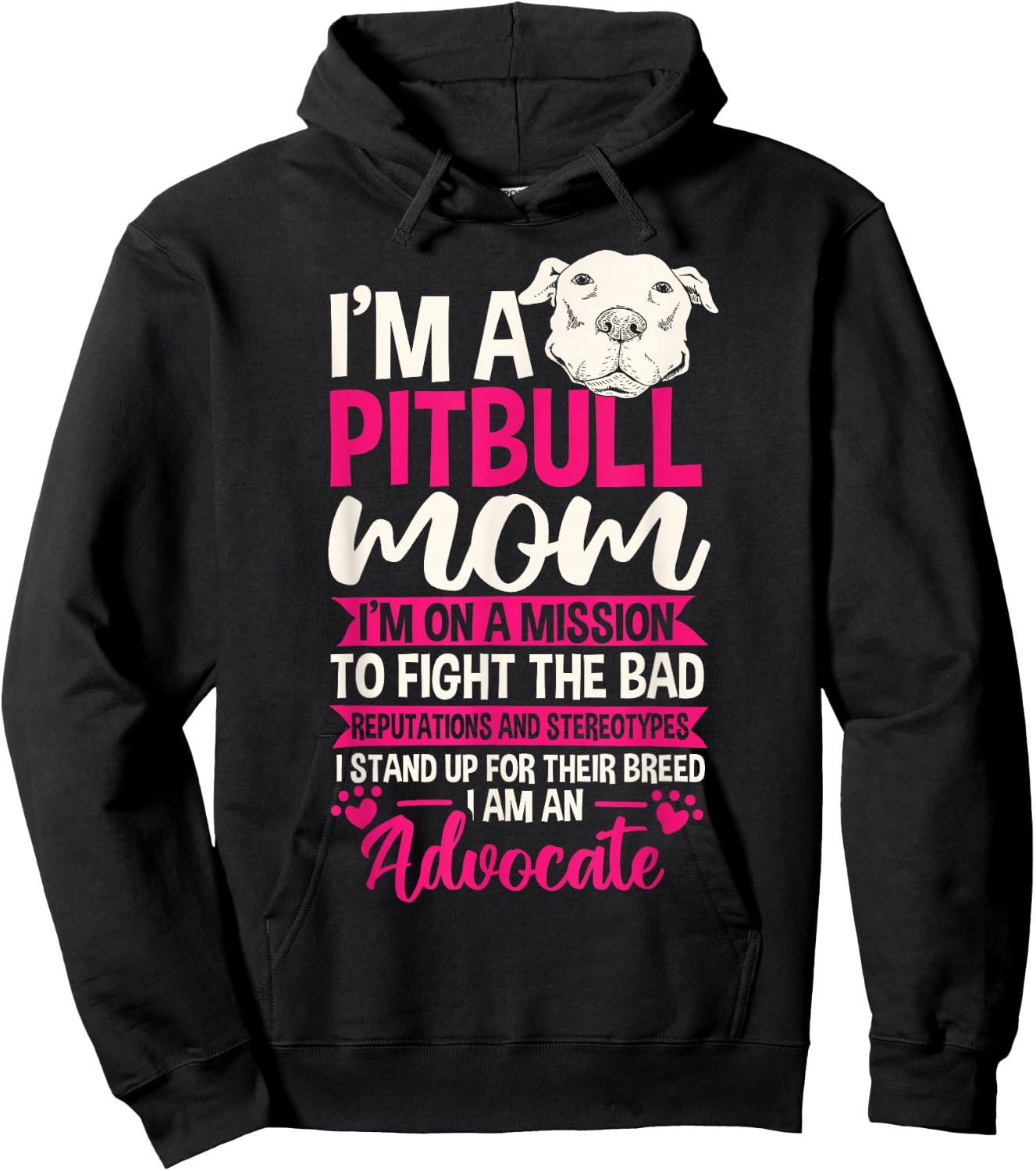 Pitbull Mom Pit Bull Terrier Mommy Pibble Mother's Day Hoodie - Hoodie | Black