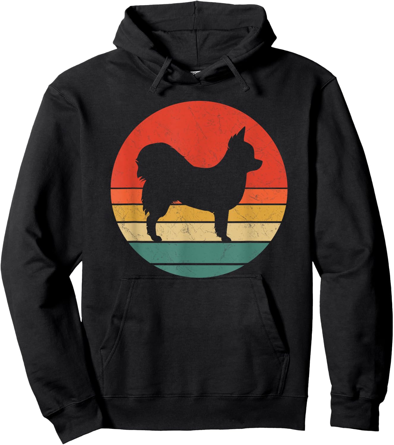 Pomchi Vintage Dog Silhouette Retro 60s 70s Cute Dogs Gift Men Women Kids Hoodie - Hoodie | Black