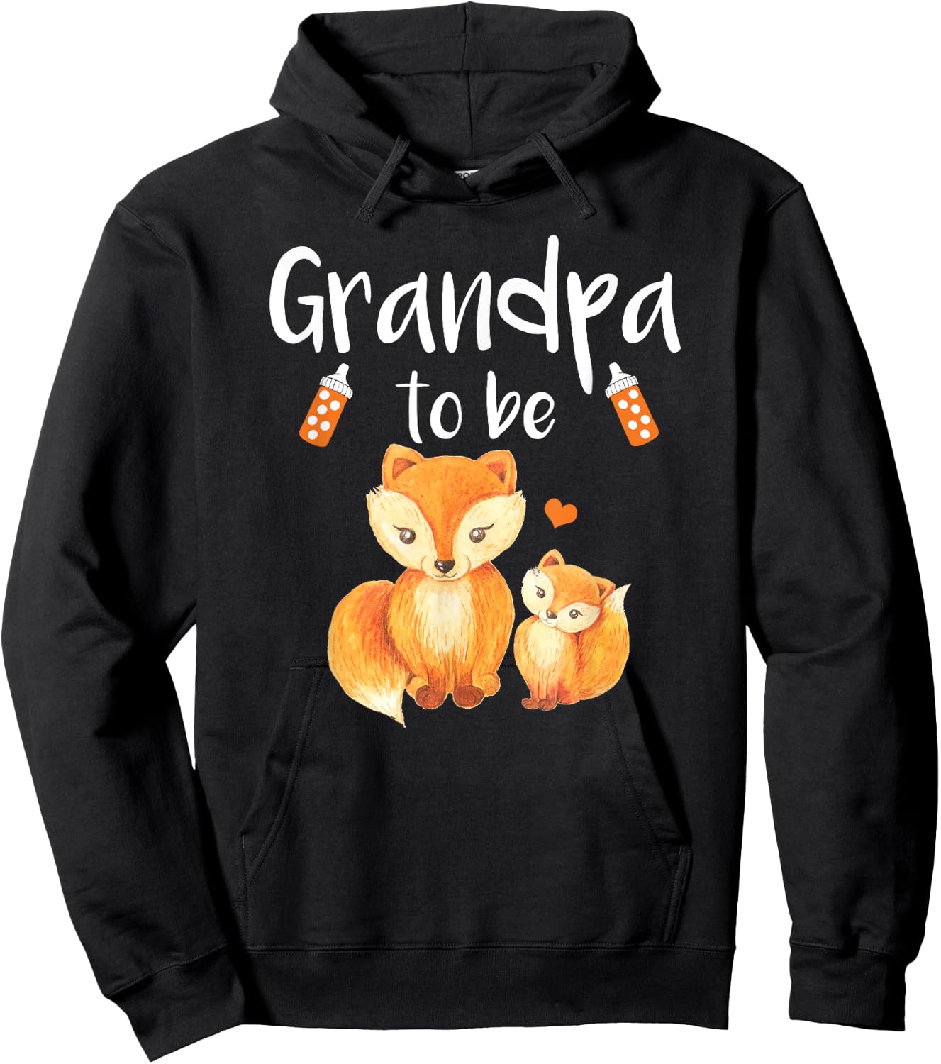 Grandpa To Be Fox Baby Shower Cute Forest Animal Hoodie - Hoodie | Black