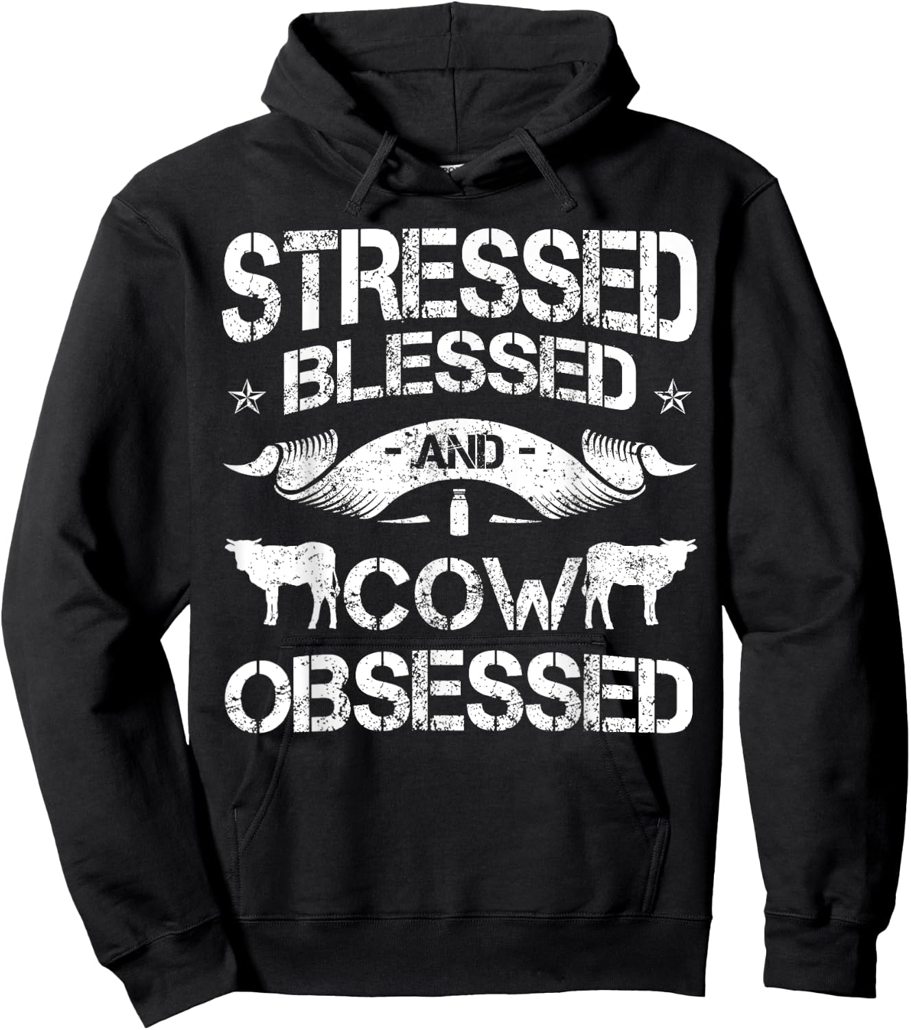 Cow Pattern Cattle Ranch Holstein Friesian Livestock Angus Hoodie - Hoodie | Black