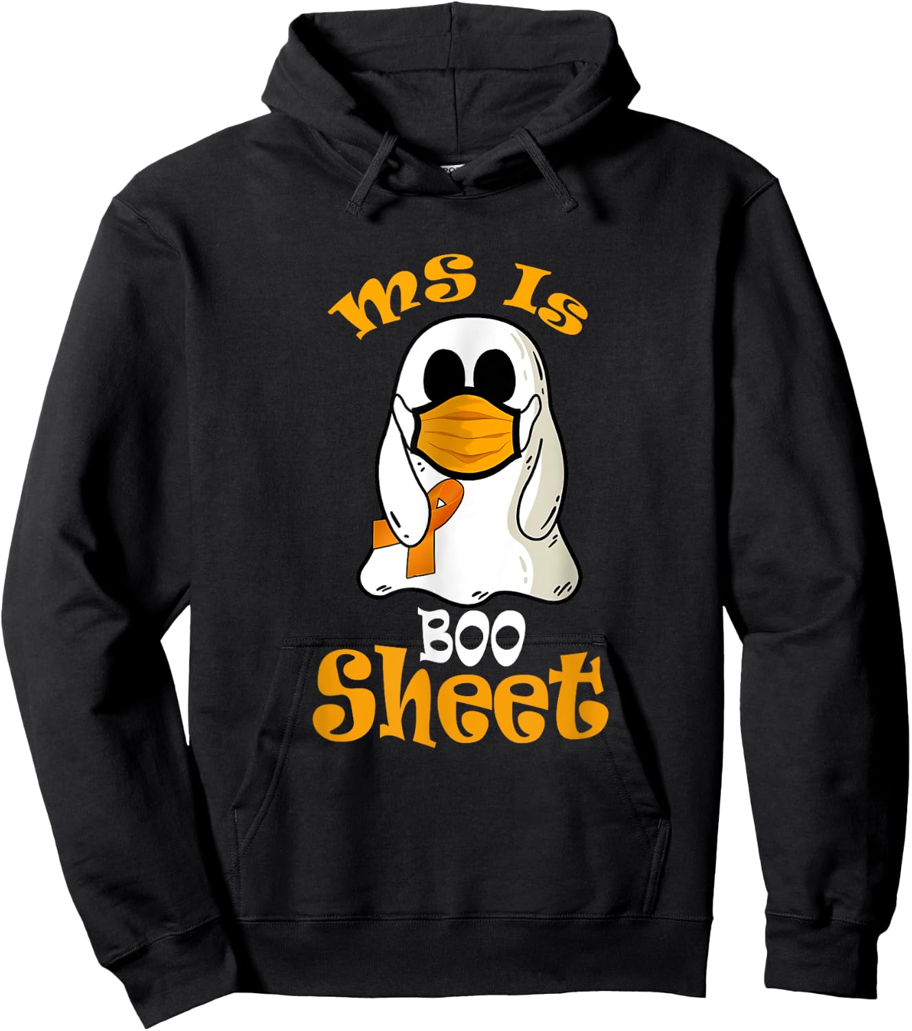 MS Is Boo Sheet Ghost In Mask Multiple Sclerosis Awareness Hoodie - Hoodie | Black