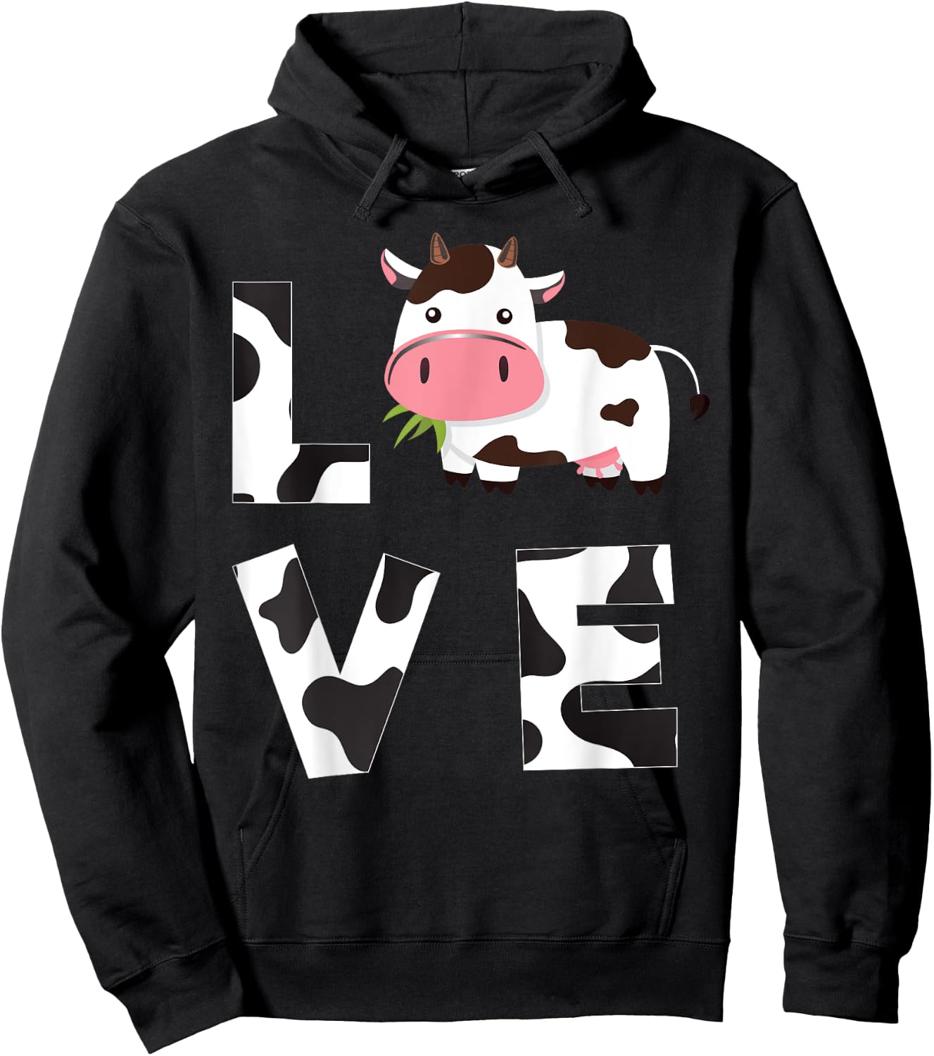Farmer Farming Cute Farm Animal Lover Kids Gift Love Cow Hoodie - Hoodie | Black