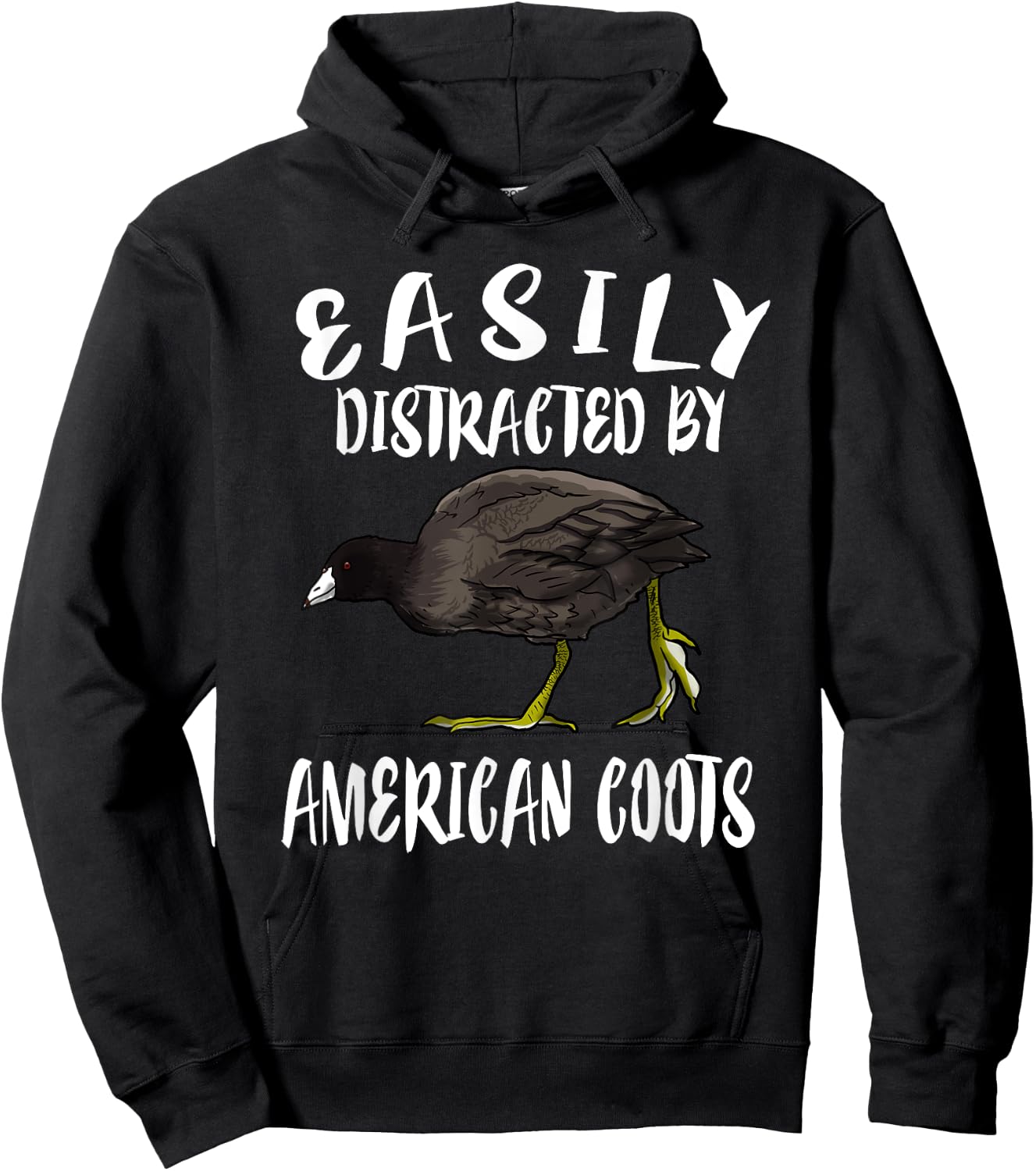 Easily Distracted By American Coots Birds Birding Hoodie - Hoodie | Black
