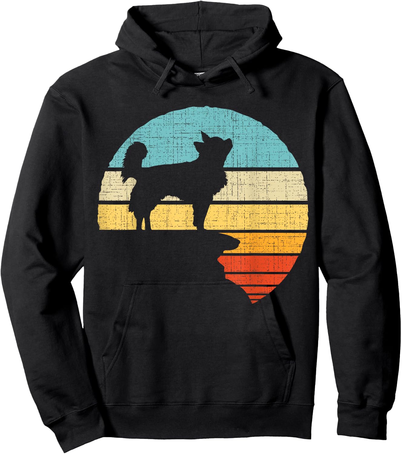 Long Haired Chihuahua Retro Vintage Dog Puppy Owner Men Women Kids Hoodie - Hoodie | Black
