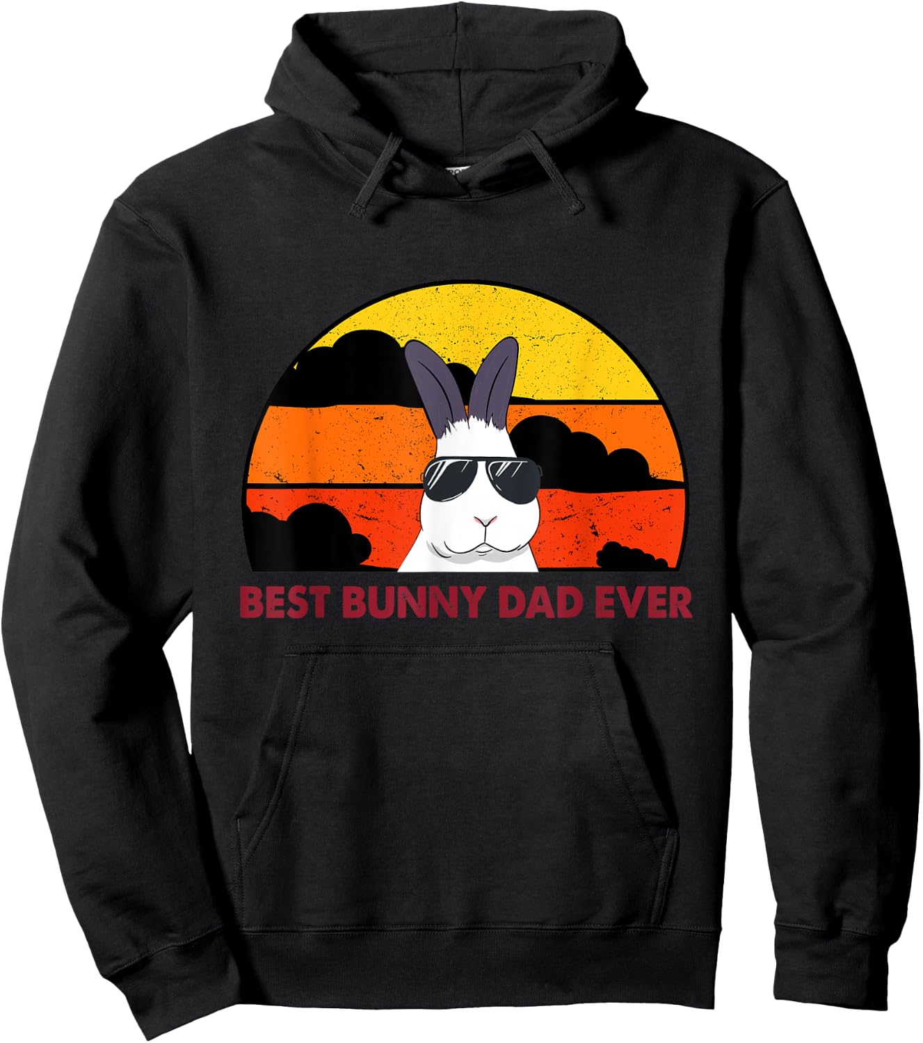 Best Bunny Dad Ever Rabbit Daddy Bunny Father Bunny Hoodie - Hoodie | Black