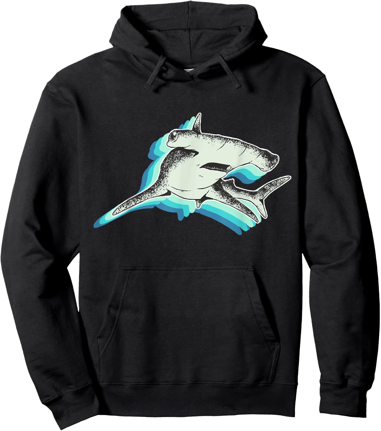 Big Hammerhead Shark Hoodie - Hoodie | Black