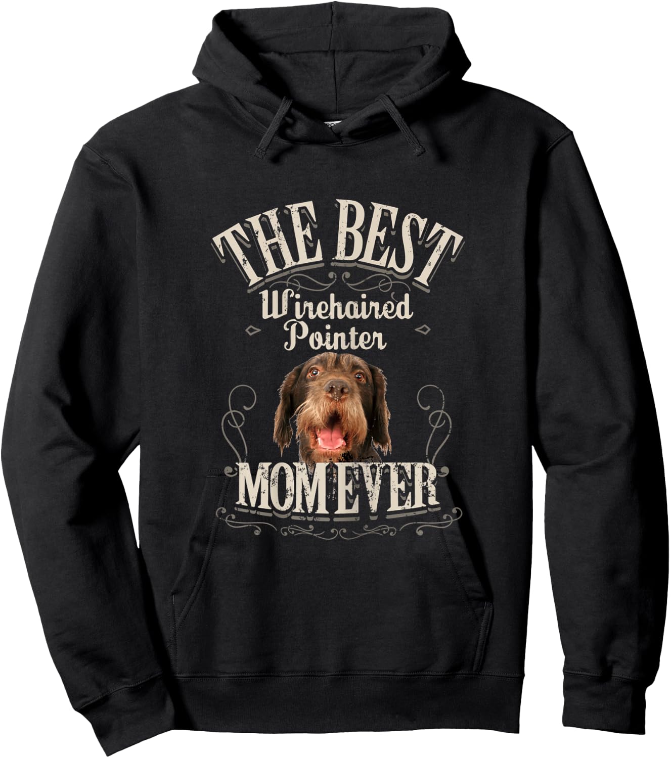Best German Wirehaired Pointer Mom Ever Funny GWT Dog Gifts Hoodie - Hoodie | Black