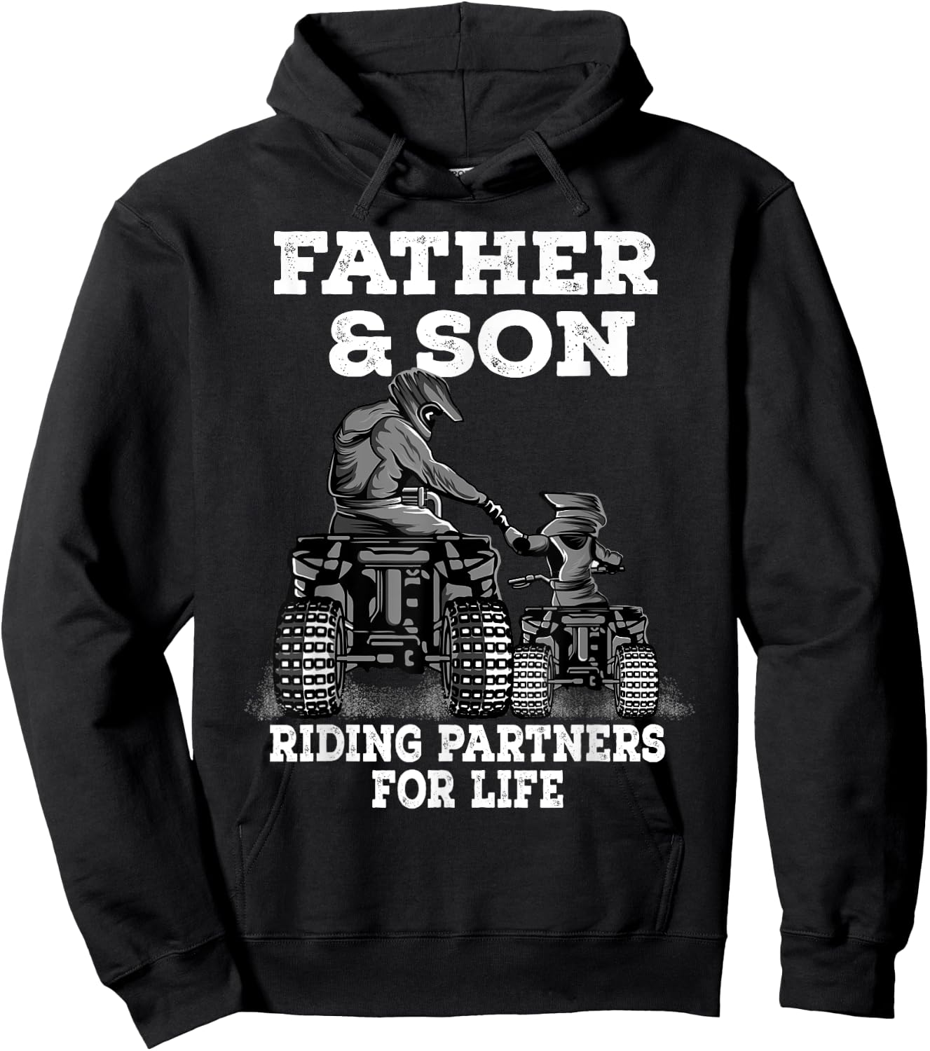Quad Bike - Father and Son Riding Partners For Life ATV Gift Hoodie - Hoodie | Black