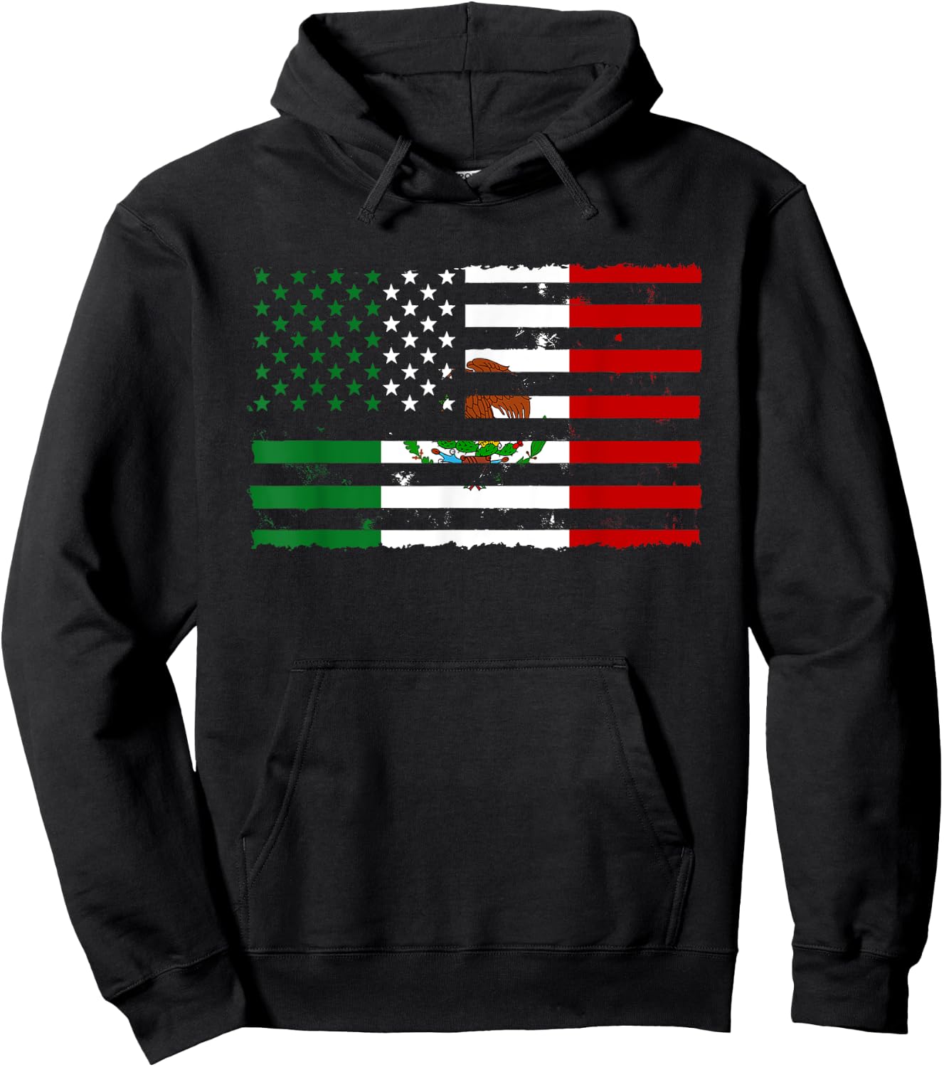 Mexico USA Flag Cinco De Mayo Spanish Heritage Mexican Gift Hoodie - Hoodie | Black