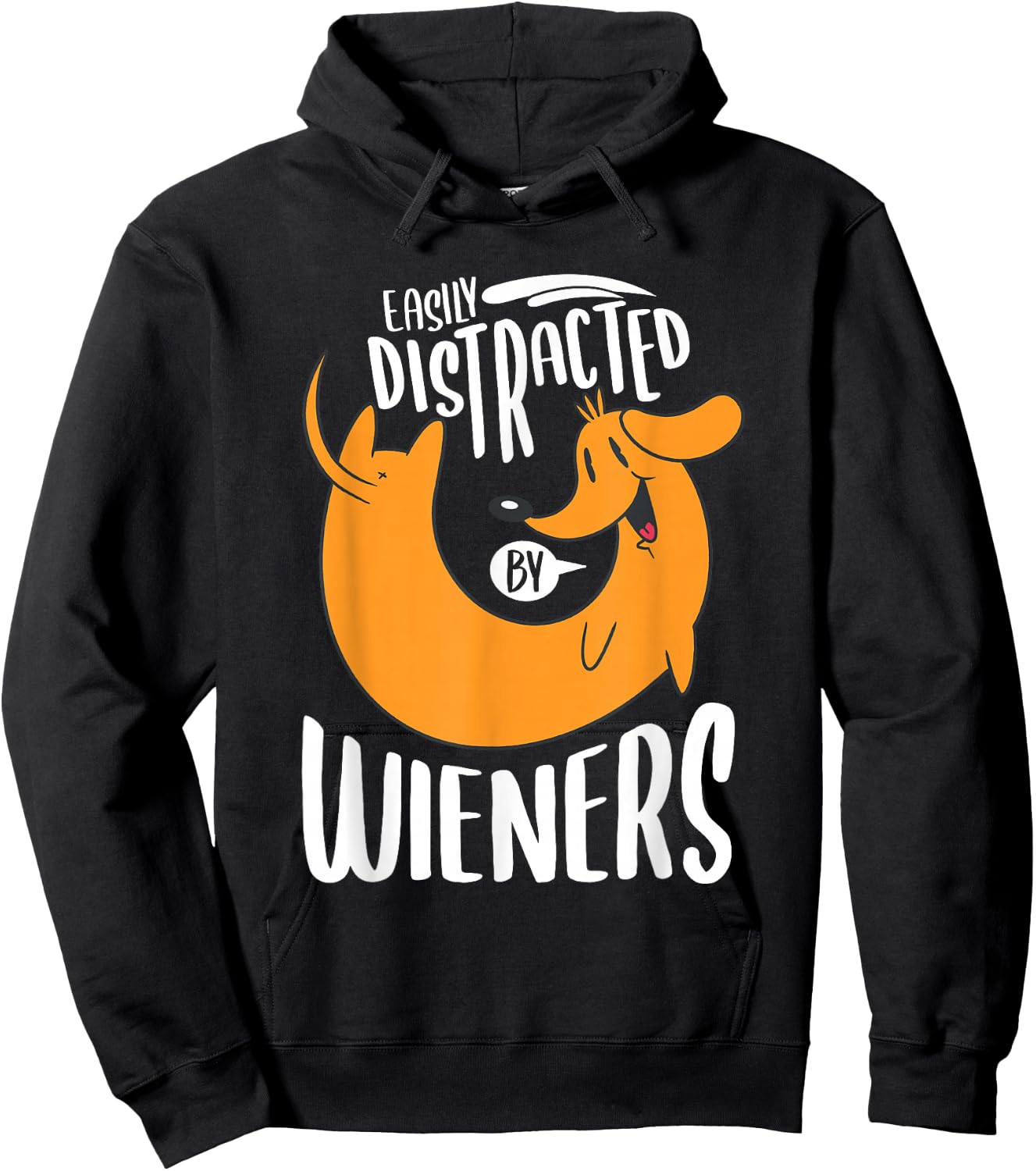 Easily Distracted By Weiners Funny Dachshund Pet Dog Lover Hoodie - Hoodie | Black