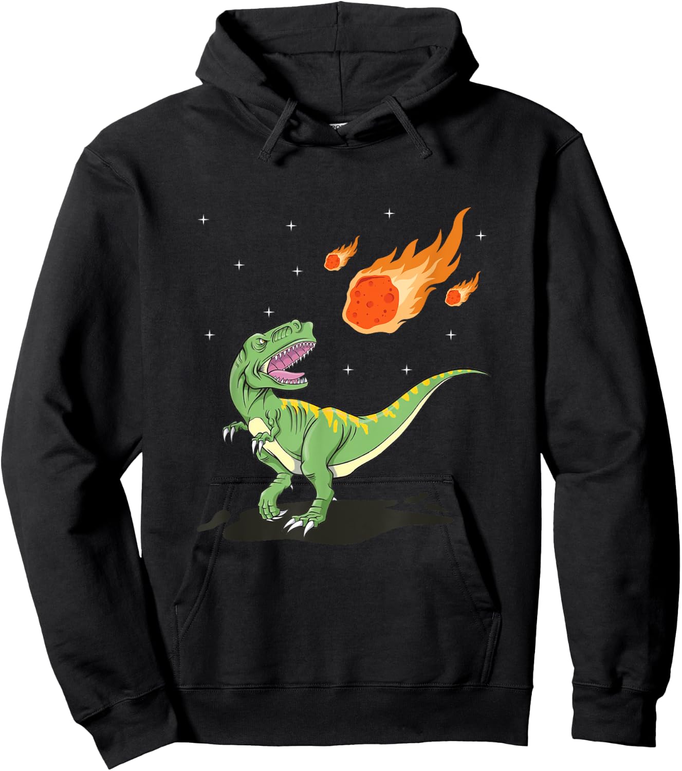 Dinosaur Meteorite Comet Meteor Shower Tyrannosaurus Hoodie - Hoodie | Black