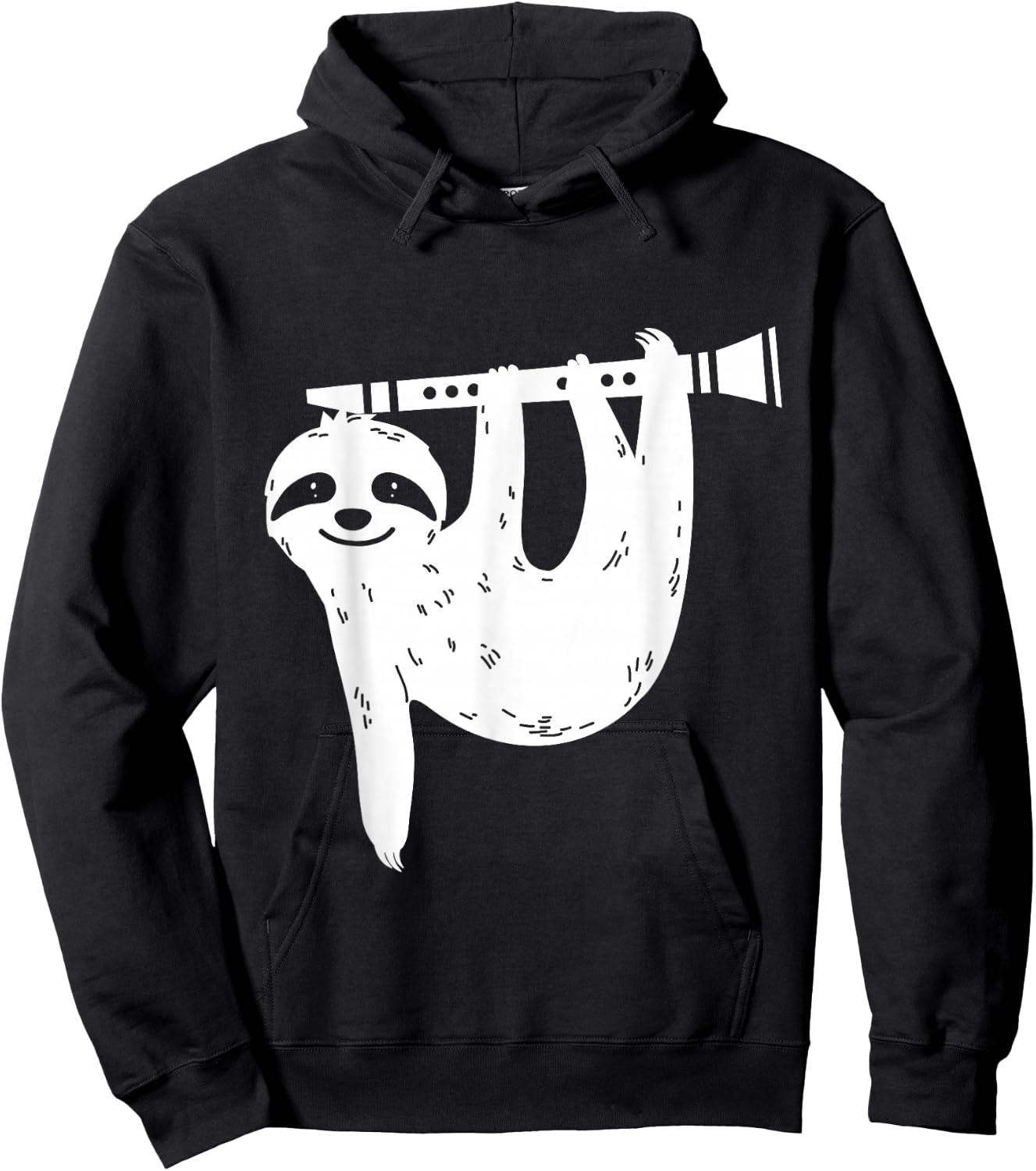 Sloth Musician Gift Clarinet Hoodie - Hoodie | Black