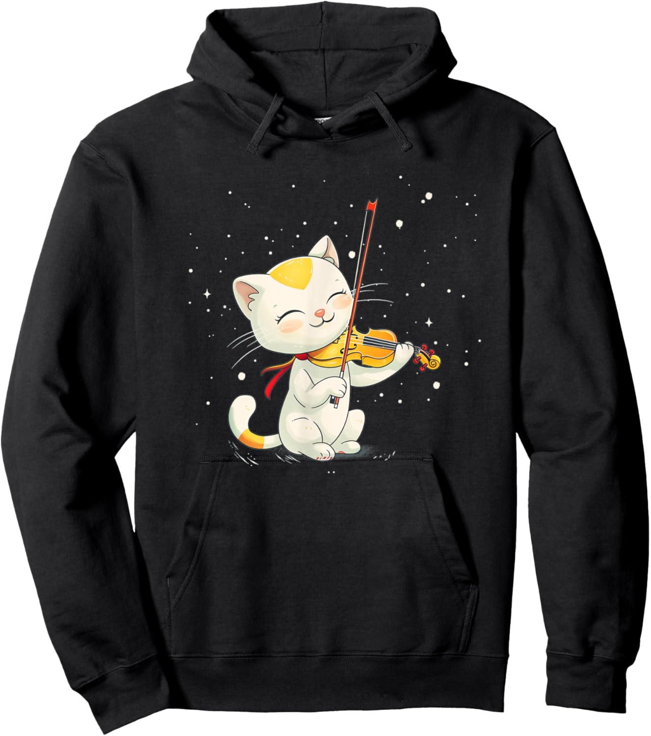 Beautiful Cat plays nice Violin Costume Men Women Kids Hoodie - Hoodie | Black