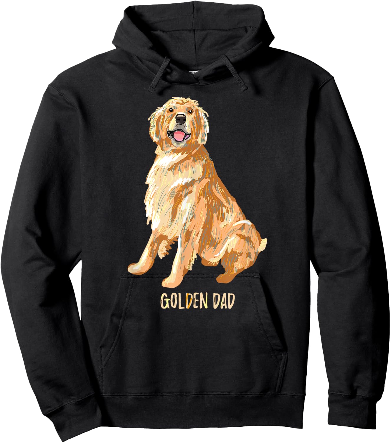 Vintage Golden Retriever Dog Dad Funny Dad/Father's Day Gift Men Hoodie - Hoodie | Black