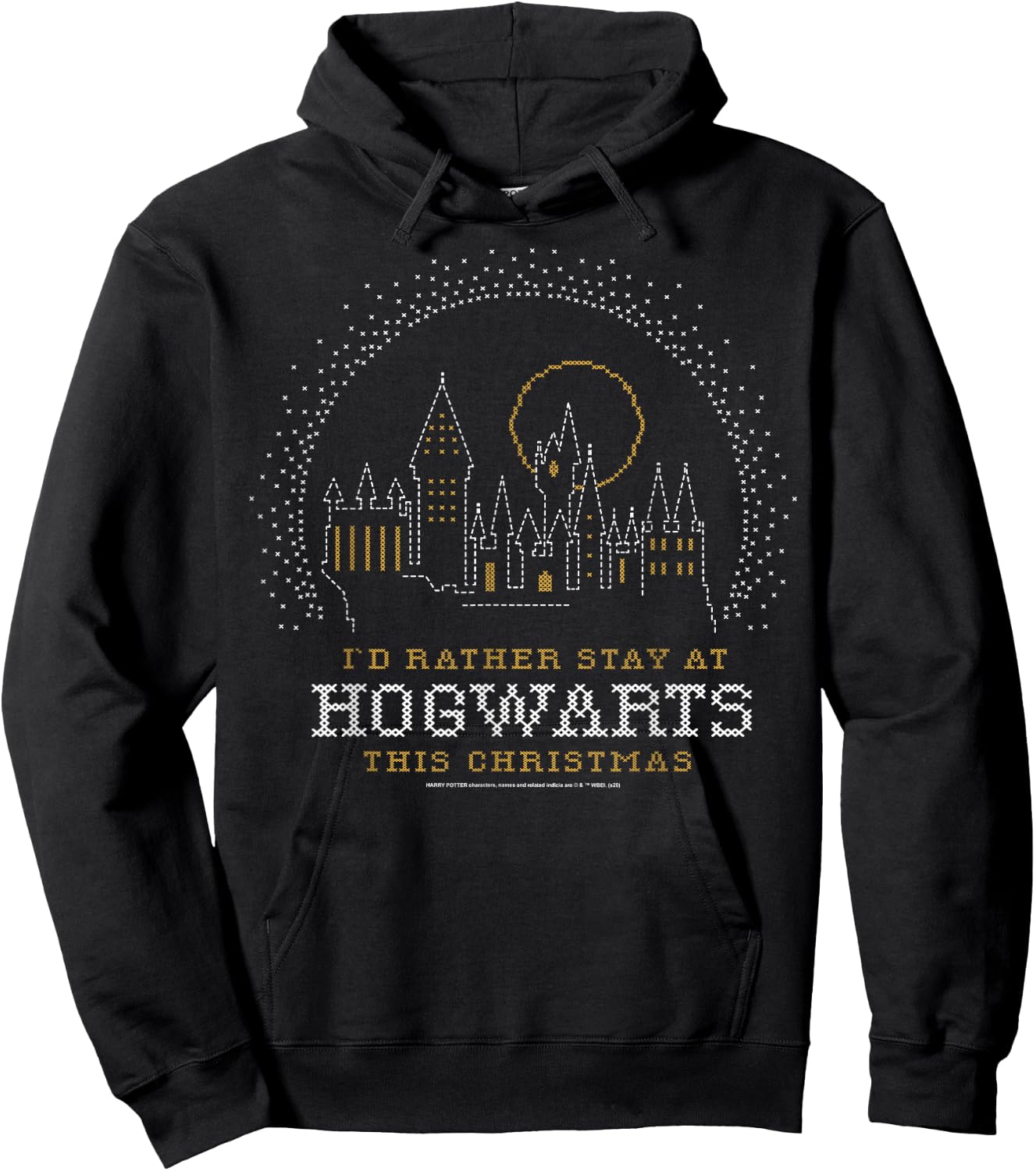 Harry Potter Christmas I'd Rather Stay At Hogwarts Hoodie - Hoodie | Black