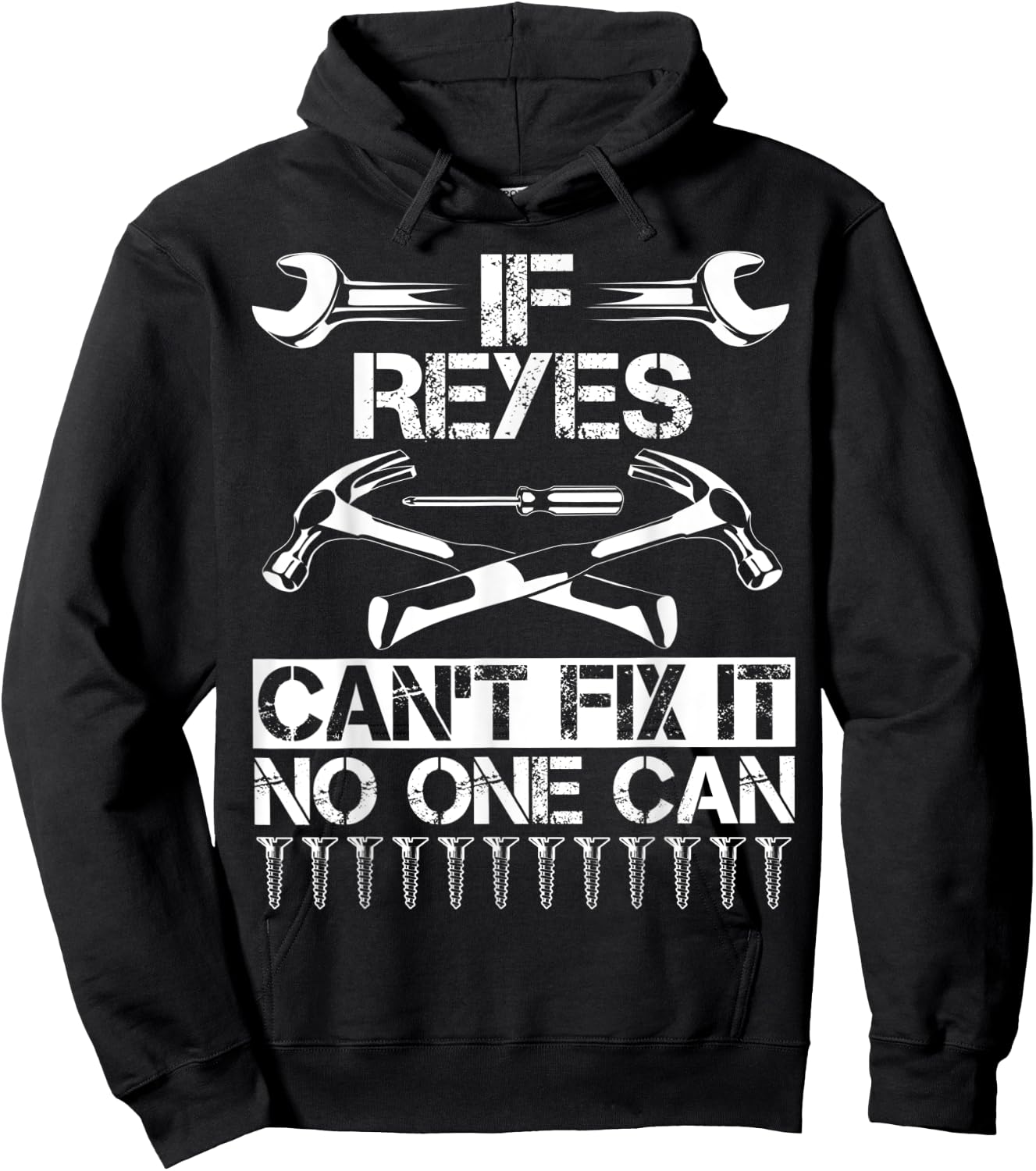 REYES Fix It Funny Birthday Personalized Name Dad Gift Hoodie - Hoodie | Black
