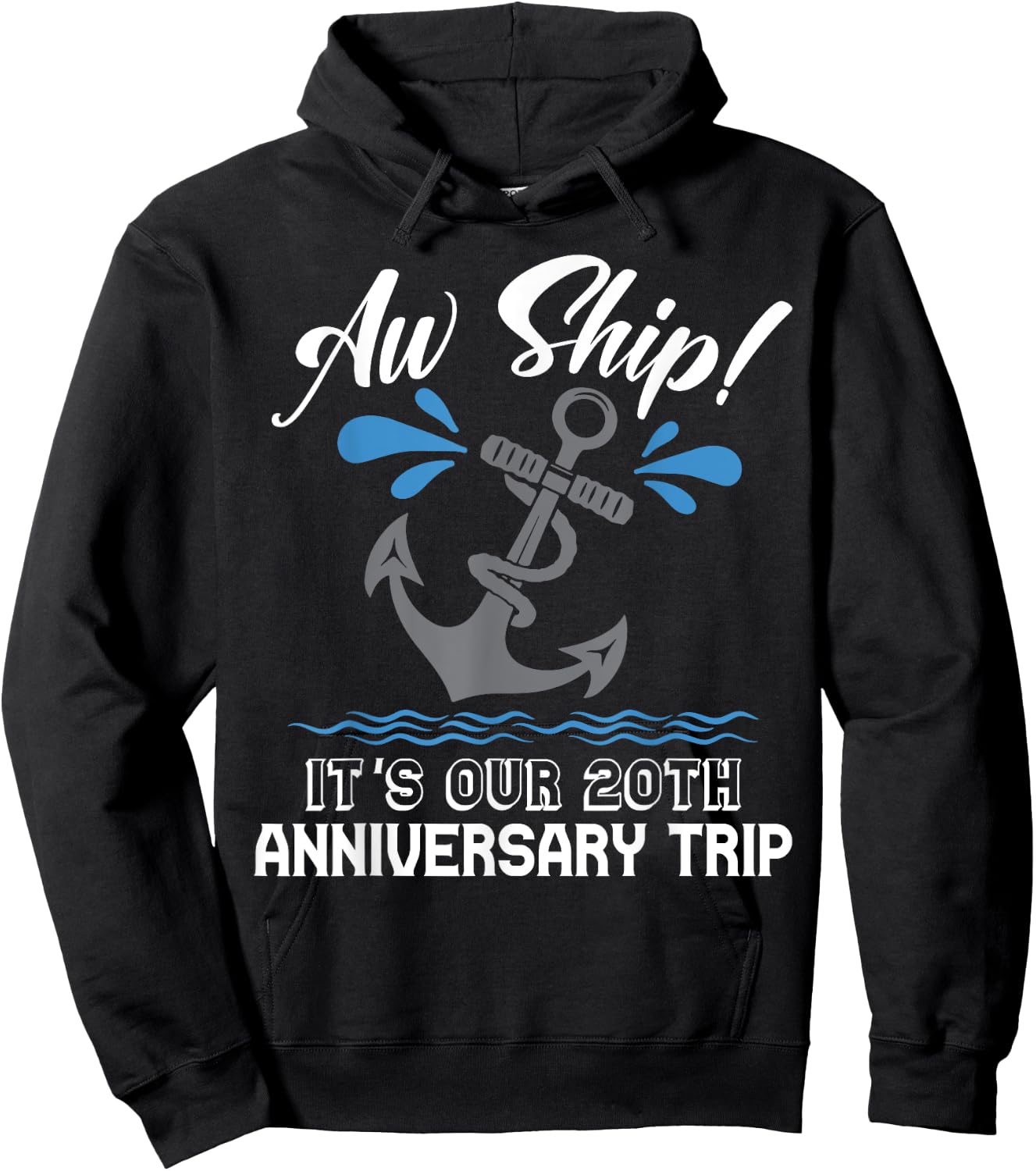 20 Years Wedding Anniversary Couples Cruise Trip Matching Hoodie - Hoodie | Black
