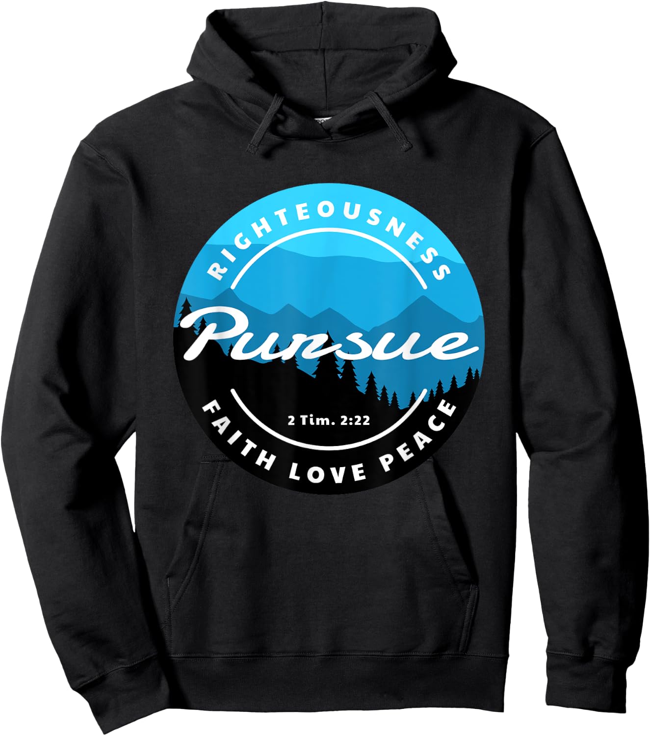 Inspirational 2 Timothy 2:22 Scripture Christian Quote Hoodie - Hoodie | Black