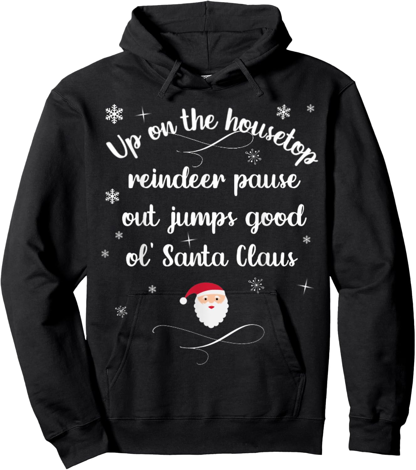 Up On The Housetop Christmas Carol Music Song Santa Xmas Hoodie - Hoodie | Black