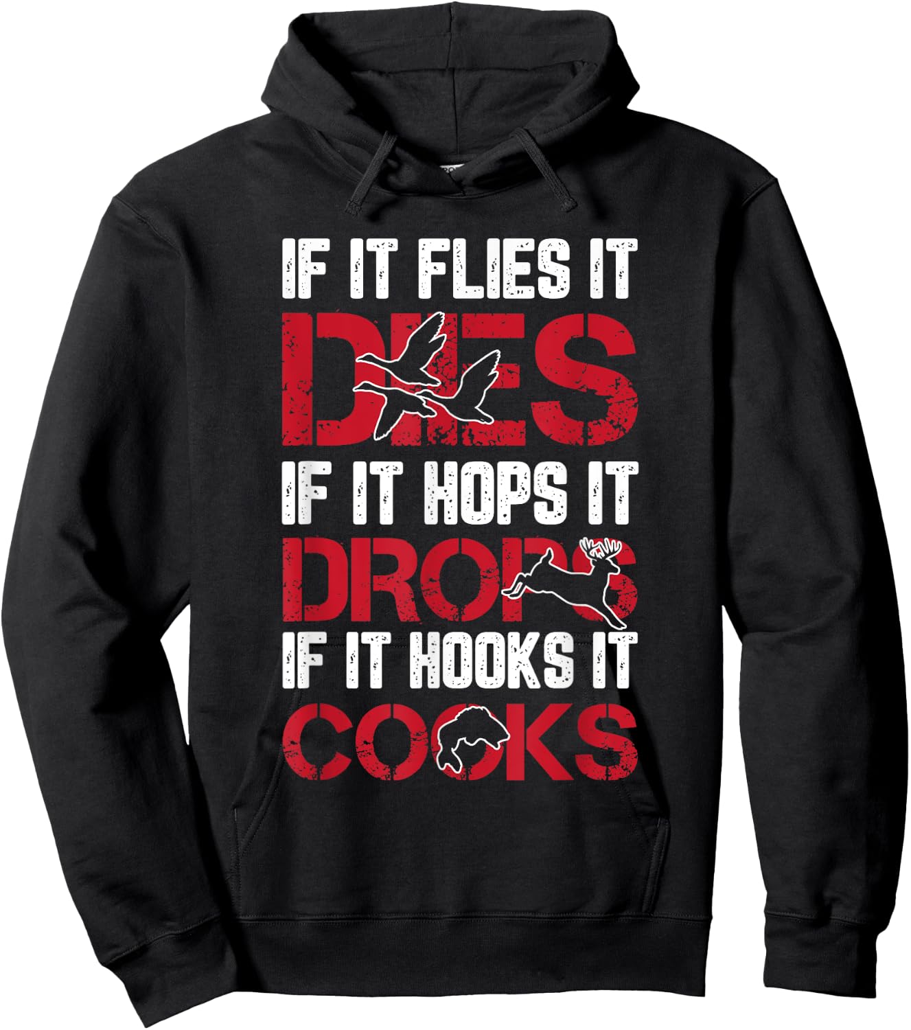 Hunting Shooting Fishing Duck Deer Fish Funny Hunter Gifts Hoodie - Hoodie | Black