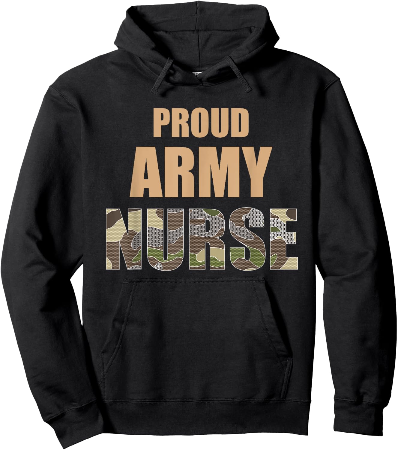 Cool Proud Army Nurse Camouflage Camo Nurses gift Hoodie - Hoodie | Black