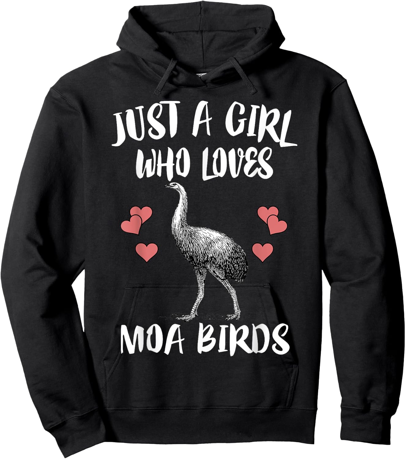 Just A Girl Who Loves Moa Birds Birding Hoodie - Hoodie | Black