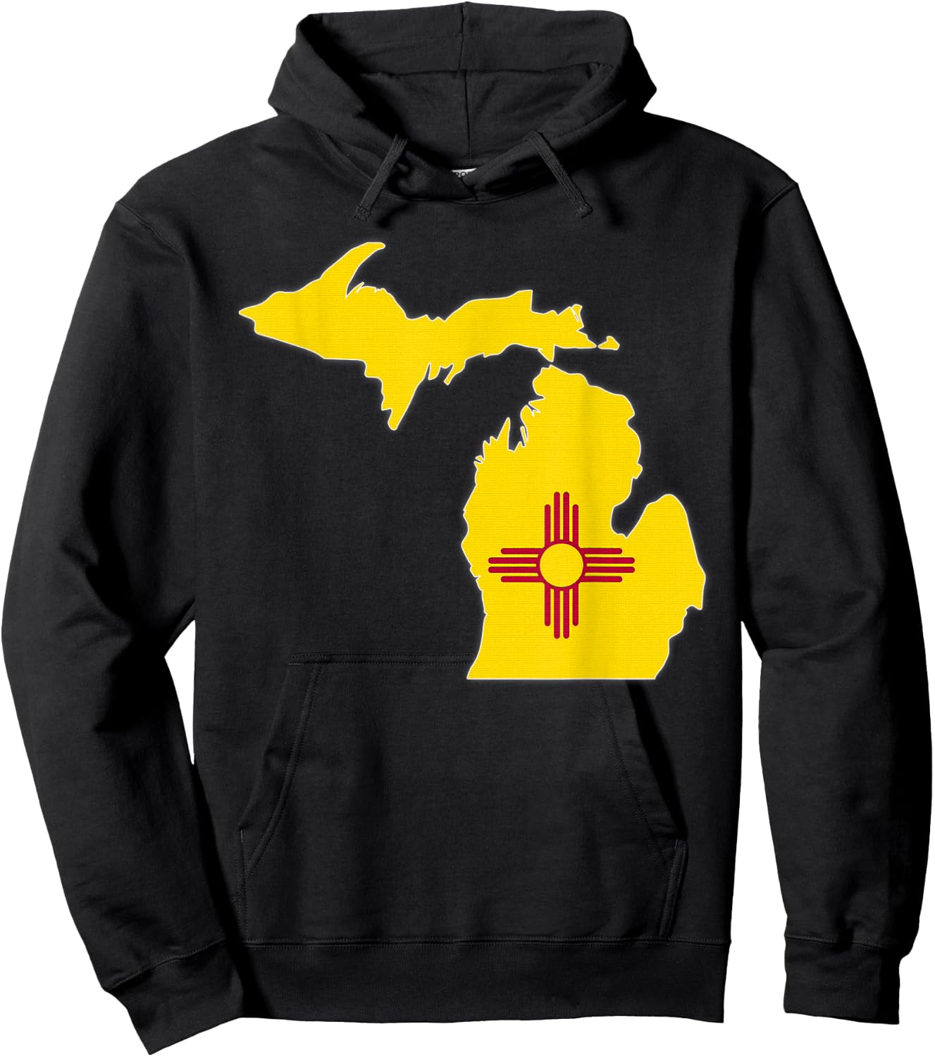 MICHIGAN STATE MAP NEW MEXICO NM Flag Roots Men Women Gift Hoodie - Hoodie | Black