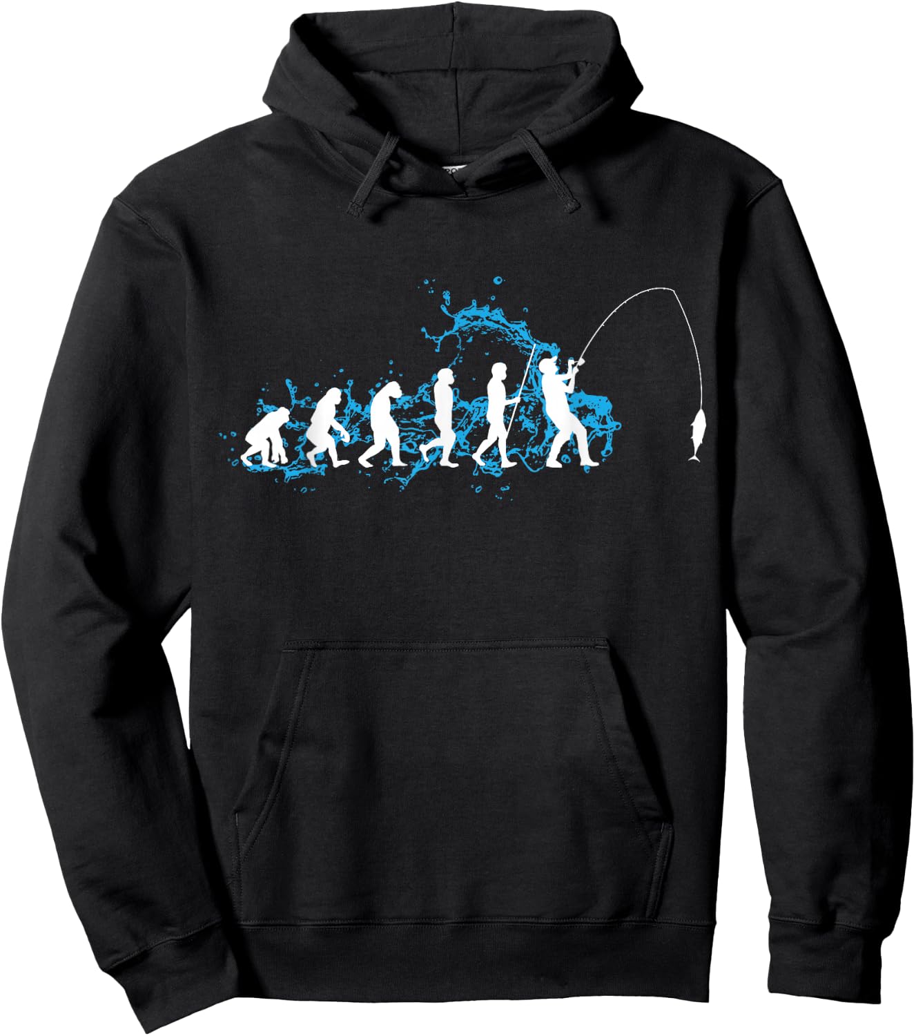 Evolution Angler Fishing fisherman Hoodie - Hoodie | Black