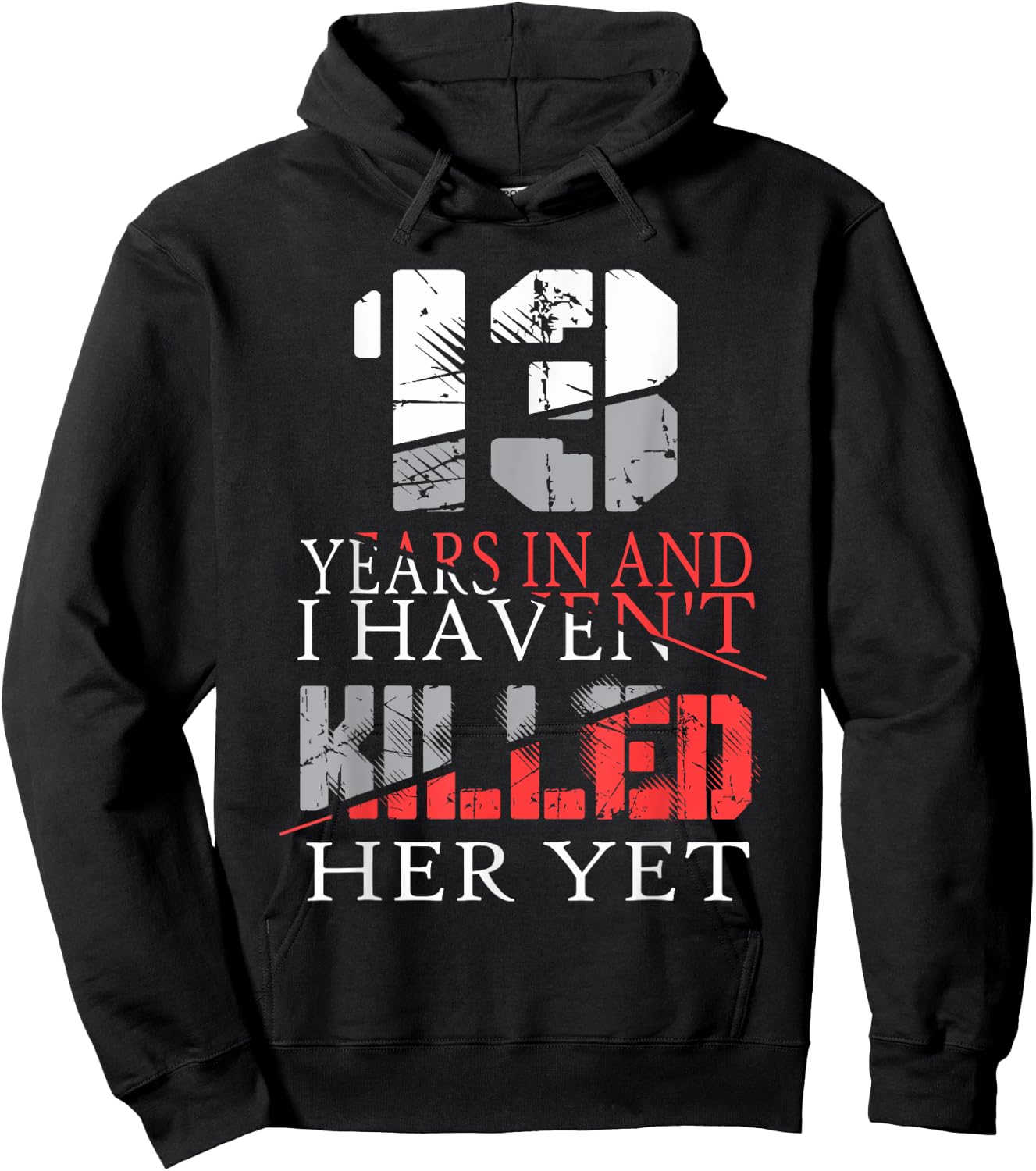 13th Wedding Anniversary Gift Wife Husband Couple Shirts Hoodie - Hoodie | Black