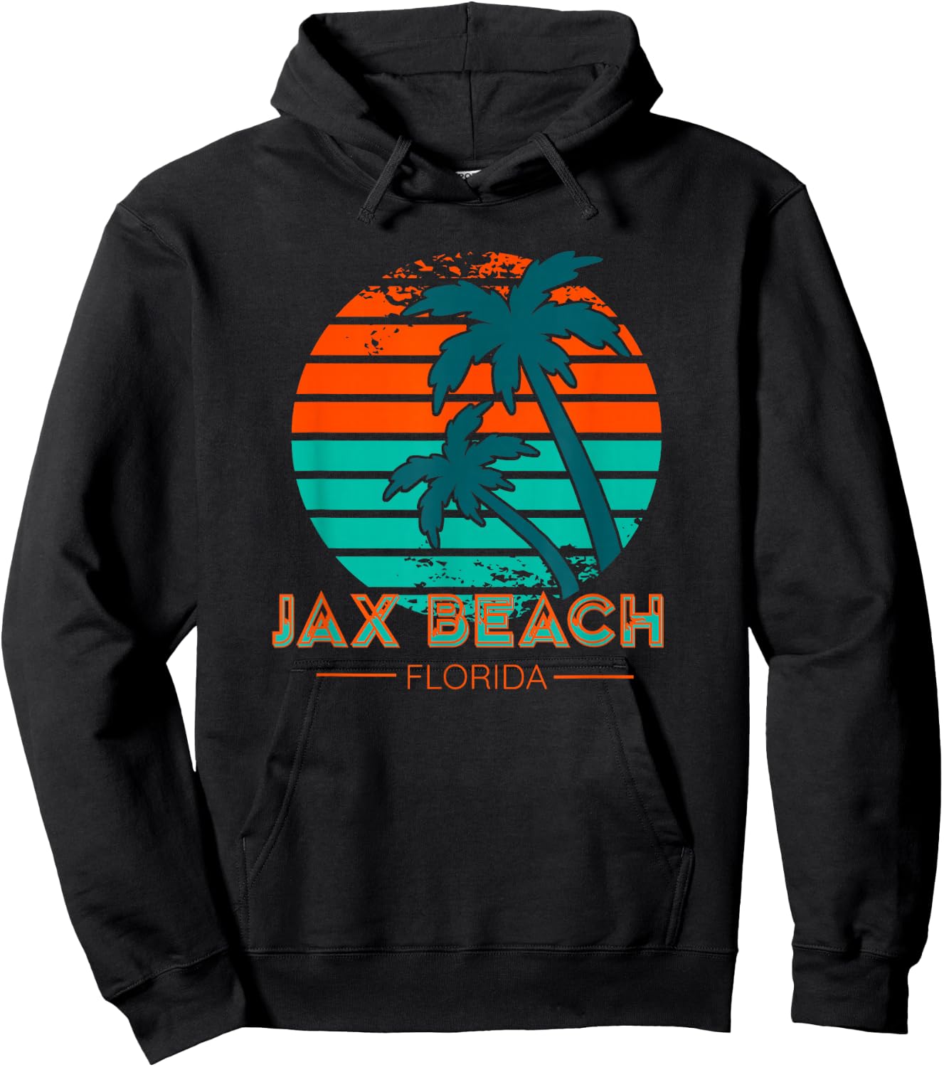 80s Retro Jacksonville Florida Vacation Souvenir Jax Beach Hoodie - Hoodie | Black