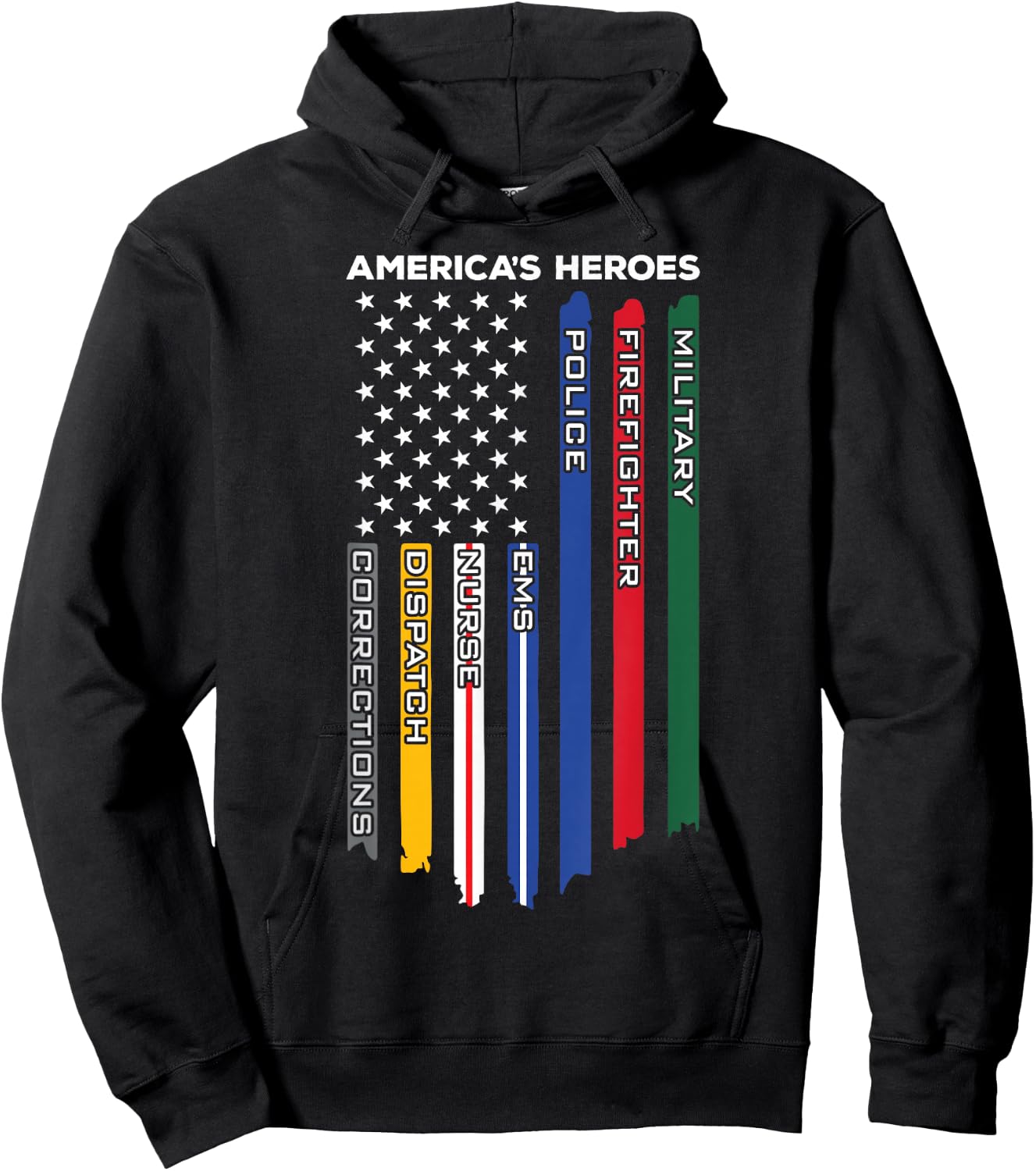 First Responders Heroes - Police Military Firefighter Nurses Hoodie - Hoodie | Black