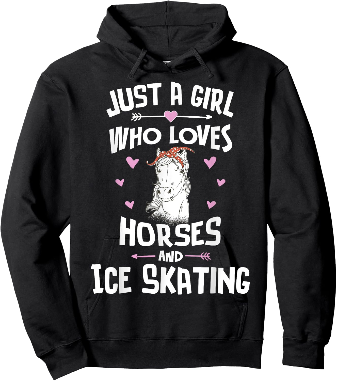 Horses And Ice Skating Gifts for Girls Women Hoodie - Hoodie | Black