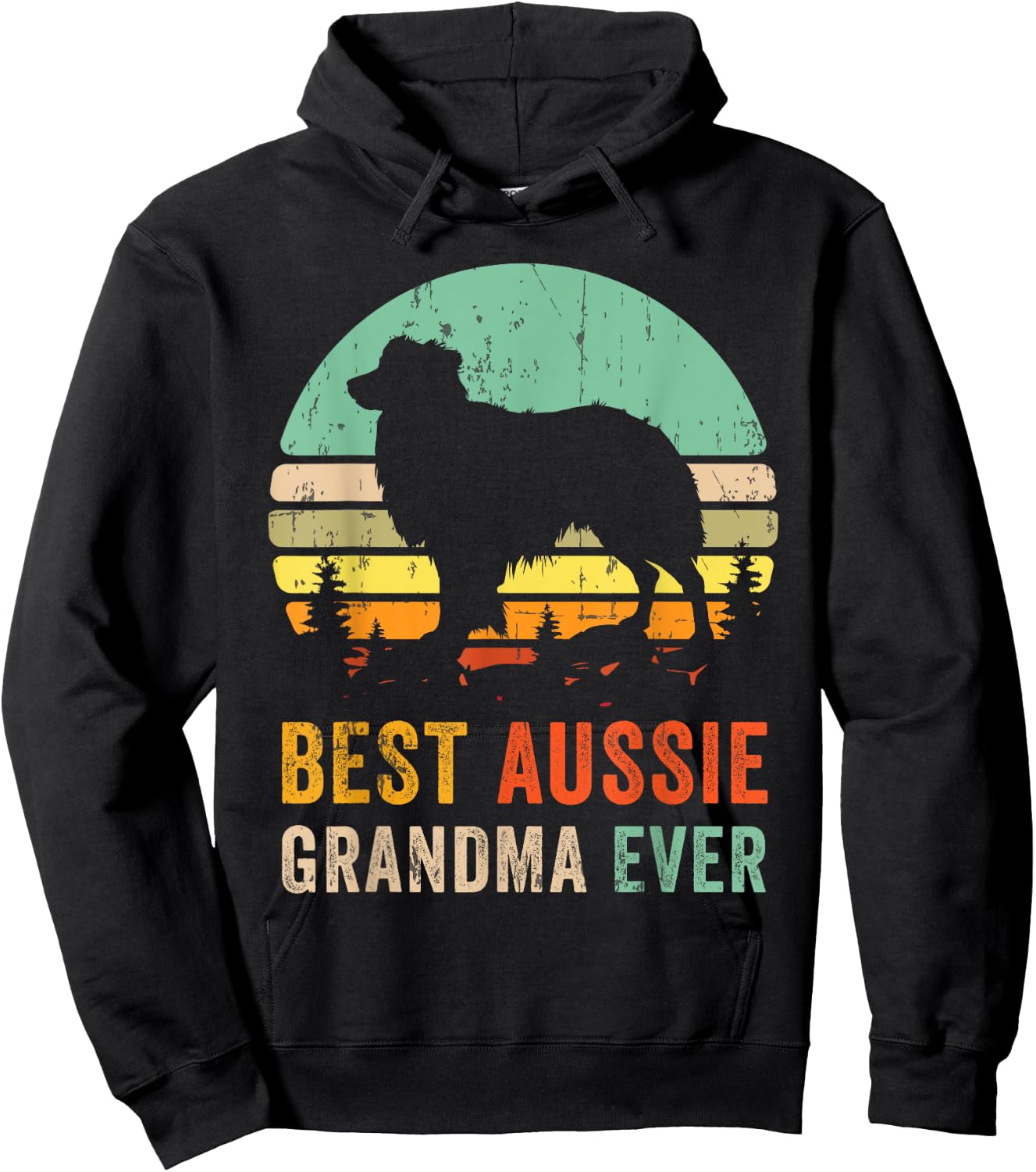 Best Grandma Ever Gift Aussie Dog Mom Australian Shepherd Women Hoodie - Hoodie | Black