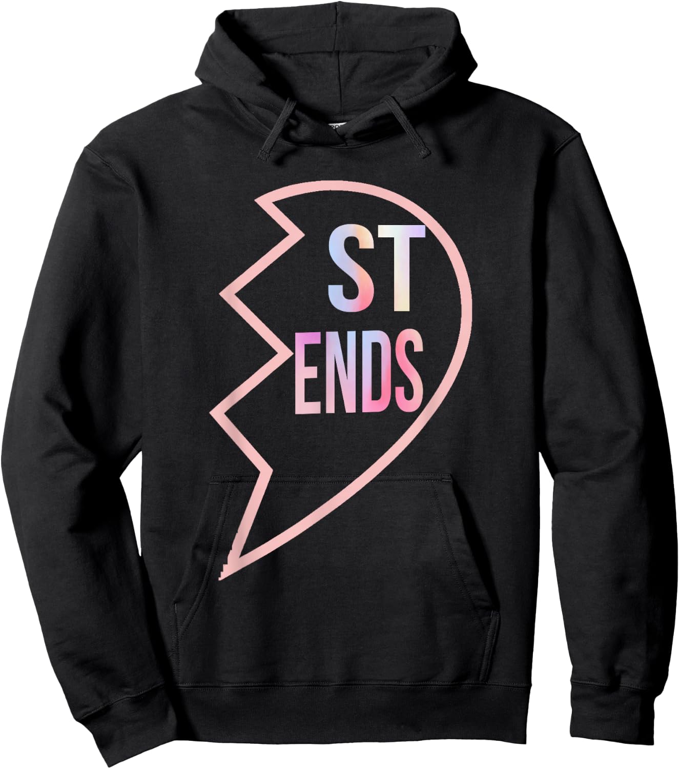 BFF 1 Heart in 2 Best Friends Matching 2nd Part Hoodie - Hoodie | Black