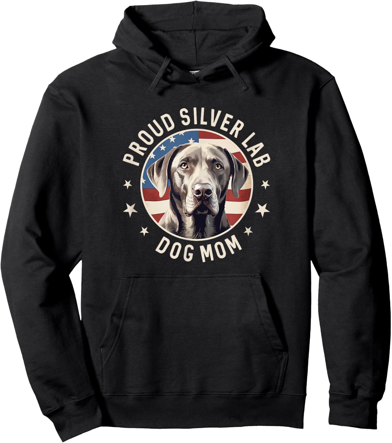 Proud Silver Labrador Retriever Dog Mom Women Hoodie - Hoodie | Black