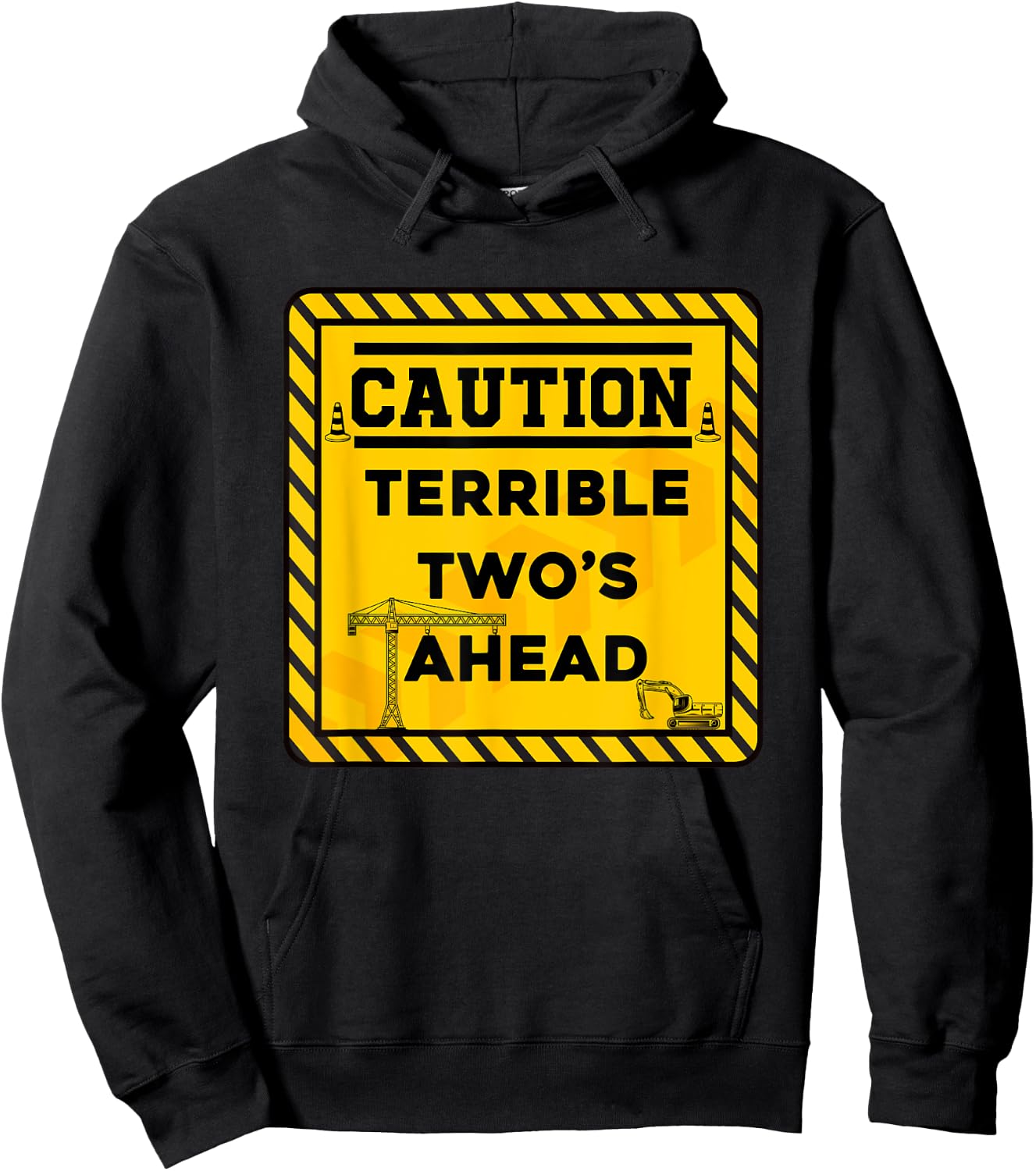 Construction Birthday kids Caution Terrible Two's Ahead Hoodie - Hoodie | Black