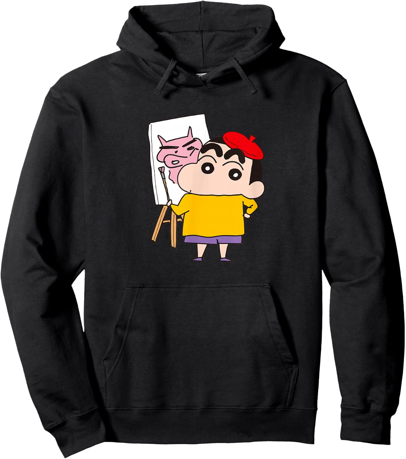 【Manga】Crayon Shin-chan, drawing Shin-chan Hoodie - Hoodie | Black